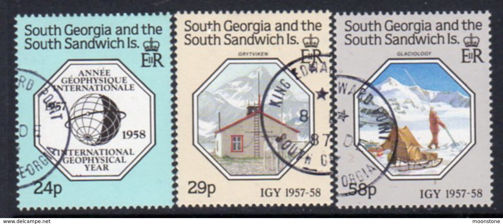 South Georgia 1987 International Geophysical Year Set Of 3, Used, SG 176/8 - Falkland Islands