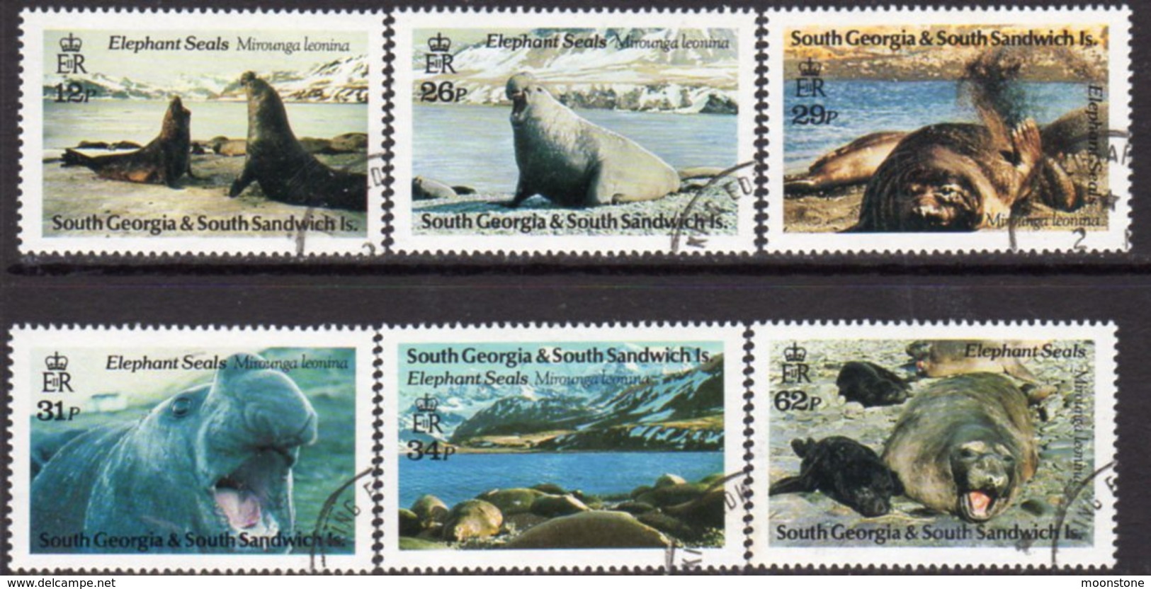South Georgia 1991 Elephant Seals Set Of 6, Used, SG 203/8 - Falkland Islands