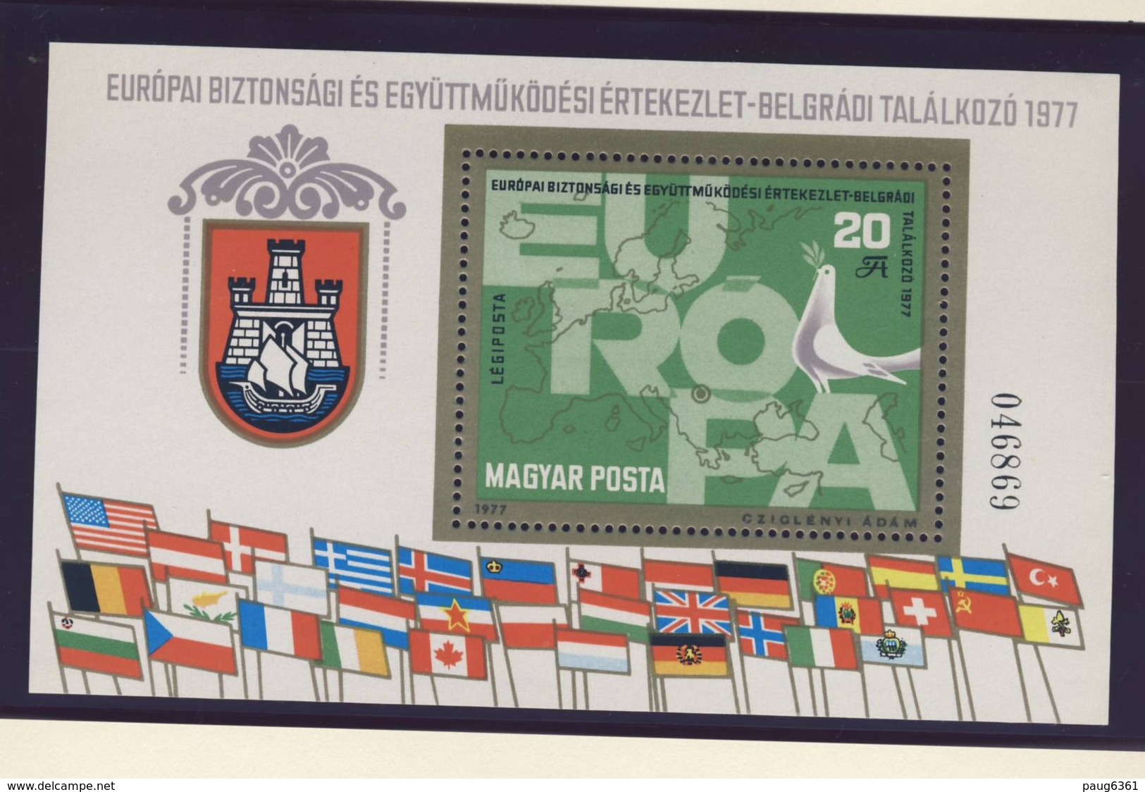 HONGRIE 1977  BLOC  DRAPEAUX-EUROPA  YVERT  N°B132 NEUF MNH** - Francobolli