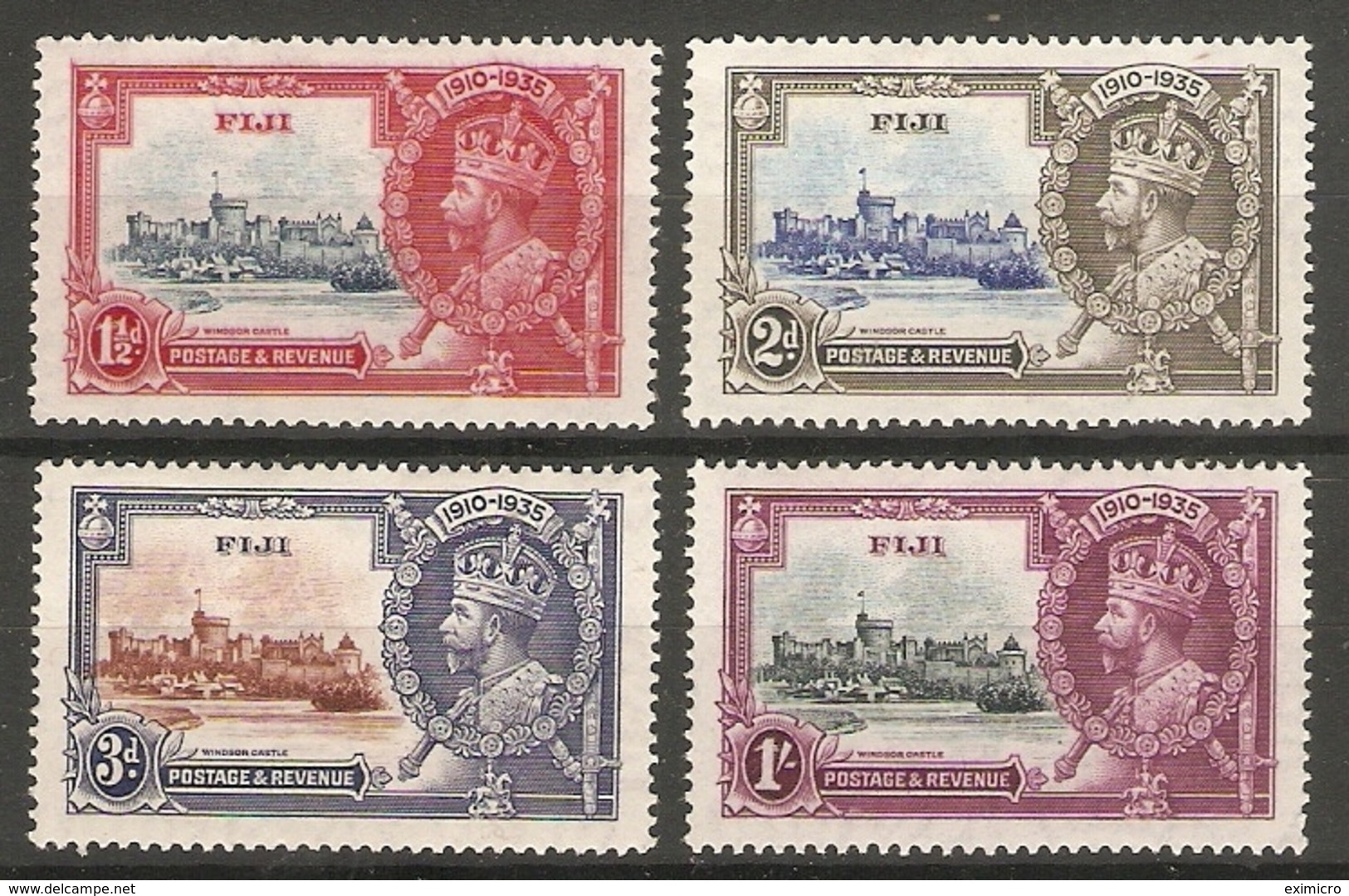 FIJI 1935 SILVER JUBILEE SET LIGHTLY MOUNTED MINT - Fiji (...-1970)