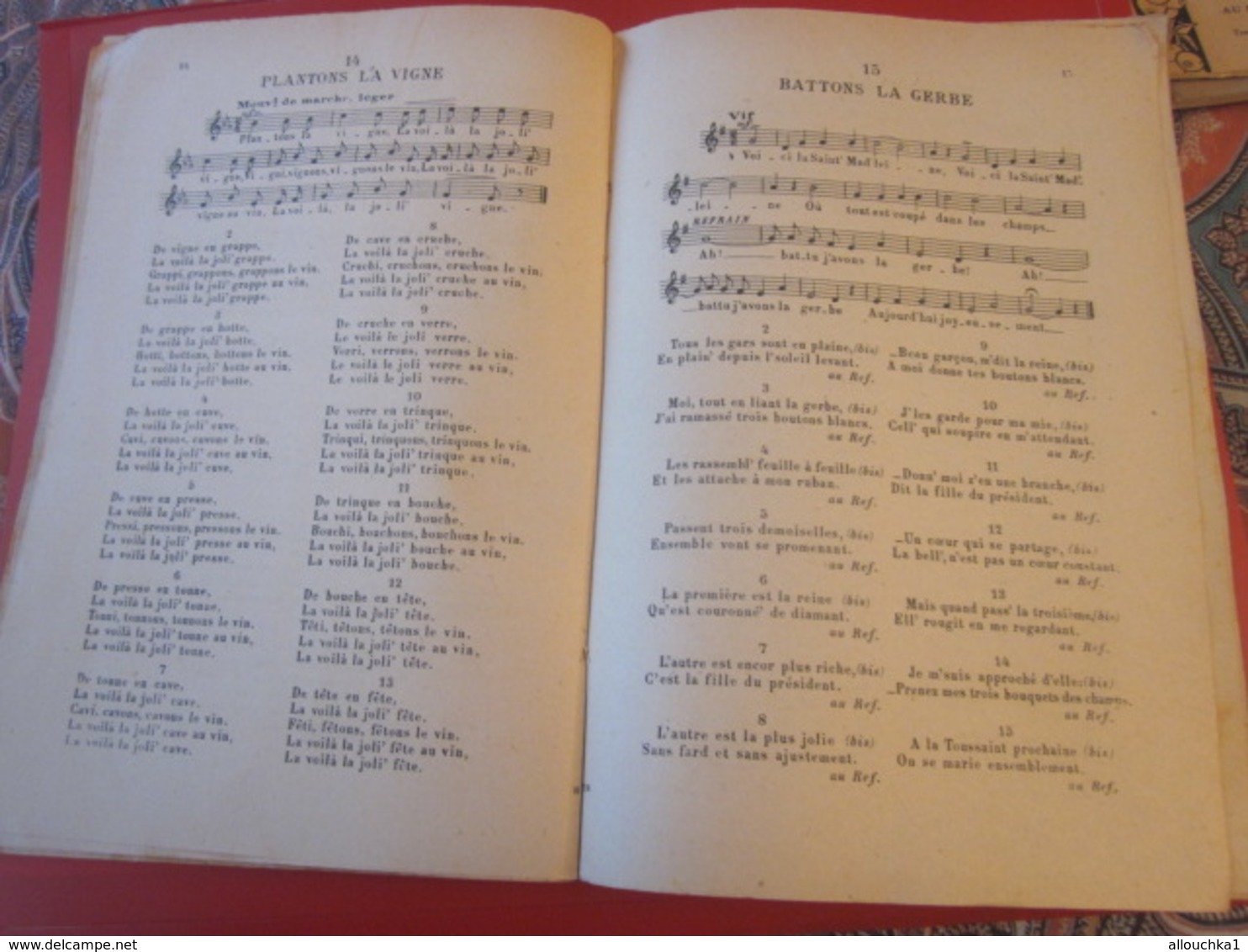 1946 ANTHOLOGIE CHANT SCOLAIRE CHANSONS POPULAIRES FRANCE RÉGION LOIRE BERRY-TOURAINE-ANJOU-MAINE-NIVE Musique-Partition