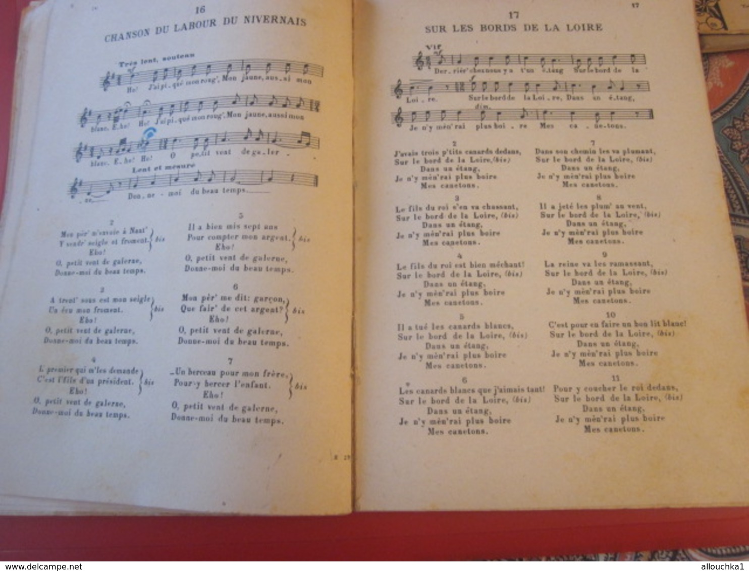 1946 ANTHOLOGIE CHANT SCOLAIRE CHANSONS POPULAIRES FRANCE RÉGION LOIRE BERRY-TOURAINE-ANJOU-MAINE-NIVE Musique-Partition