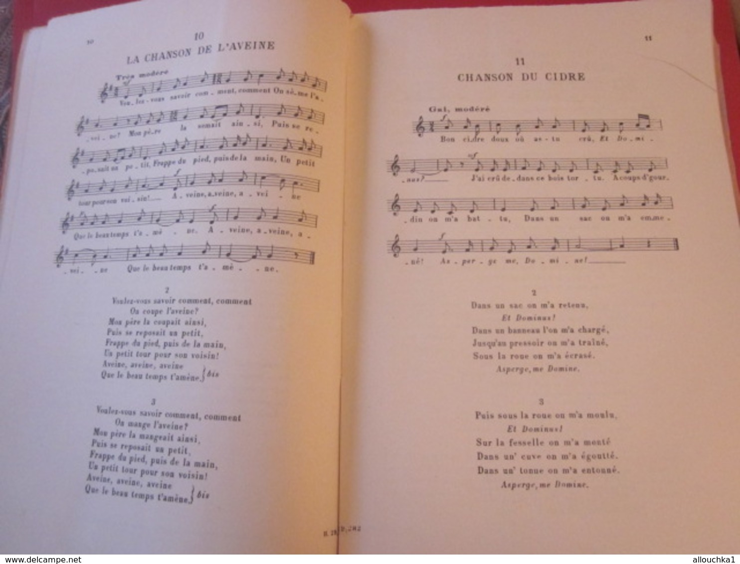 1946 ANTHOLOGIE CHANT SCOLAIRE CHANSONS POPULAIRES FRANÇAISES  ÎLE DE FRANCE-NORMANDIE  Musique-Textes Partitions