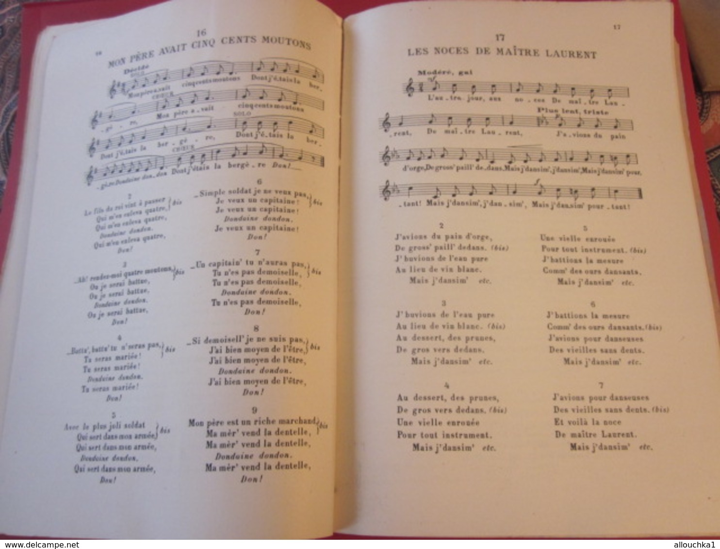 1946 ANTHOLOGIE CHANT SCOLAIRE CHANSONS POPULAIRES FRANÇAISES  ÎLE DE FRANCE-NORMANDIE  Musique-Textes Partitions