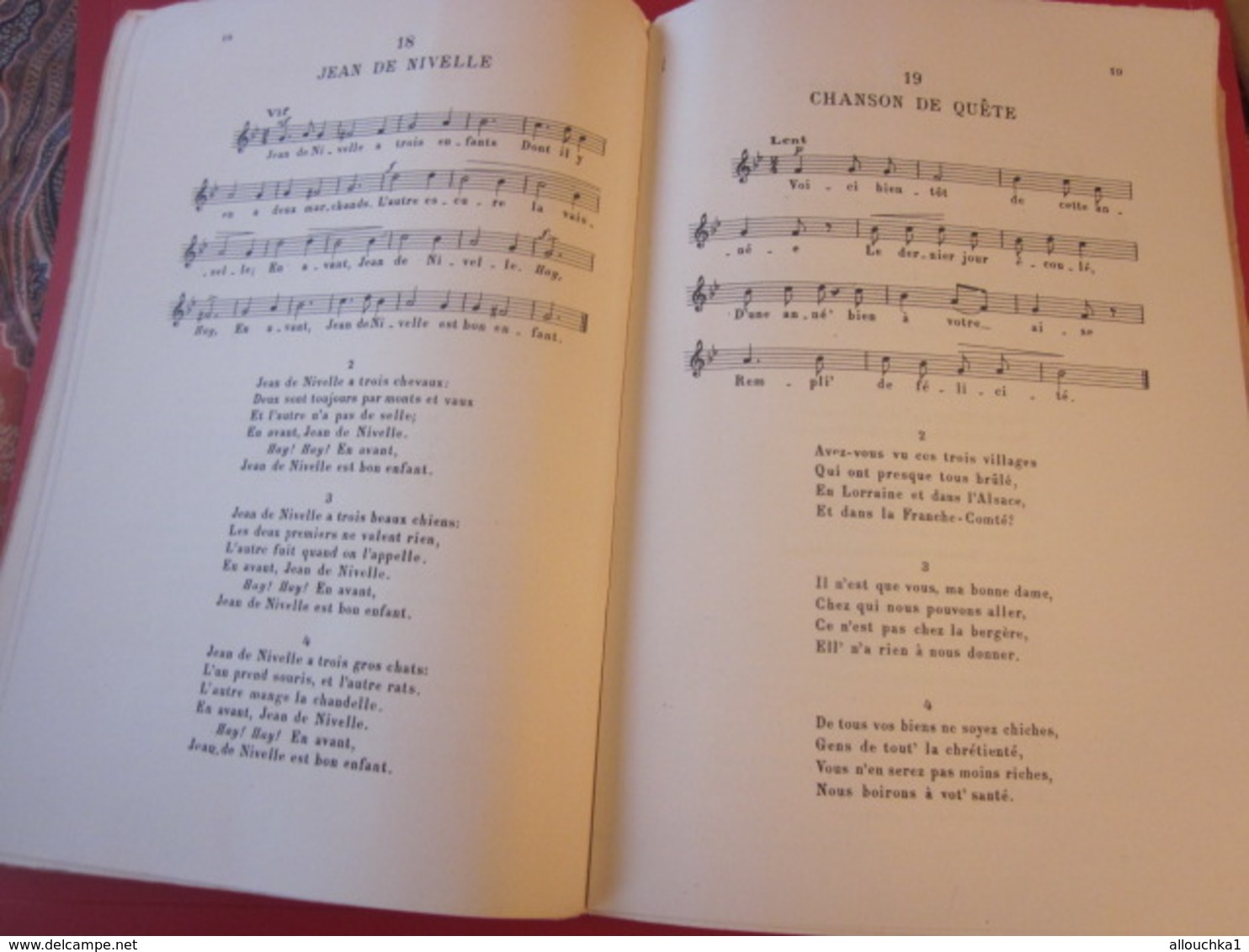 1946 ANTHOLOGIE CHANT SCOLAIRE CHANSONS POPULAIRES FRANÇAISES  ÎLE DE FRANCE-NORMANDIE  Musique-Textes Partitions