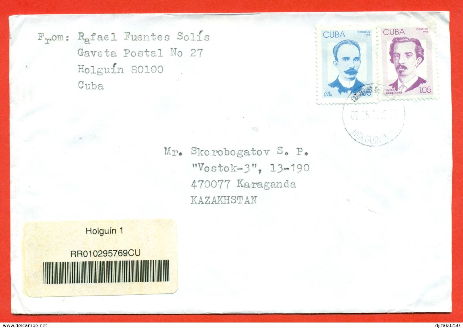 Cuba 1996. Independence Fighters. Registererd Envelope Passed The Mail. - Covers & Documents