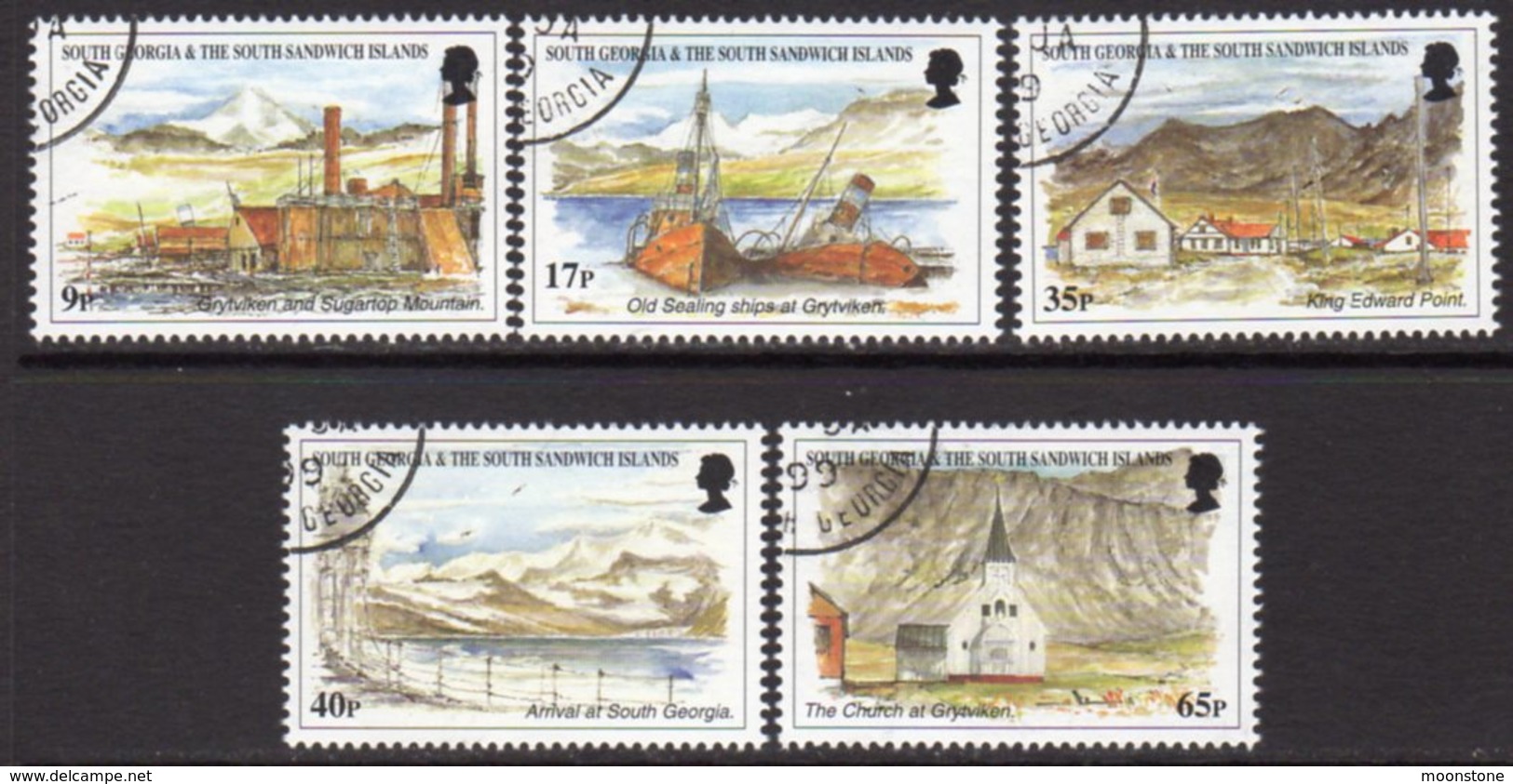 South Georgia 1999 Island Views Set Of 5, Used, SG 283/7 - Falkland