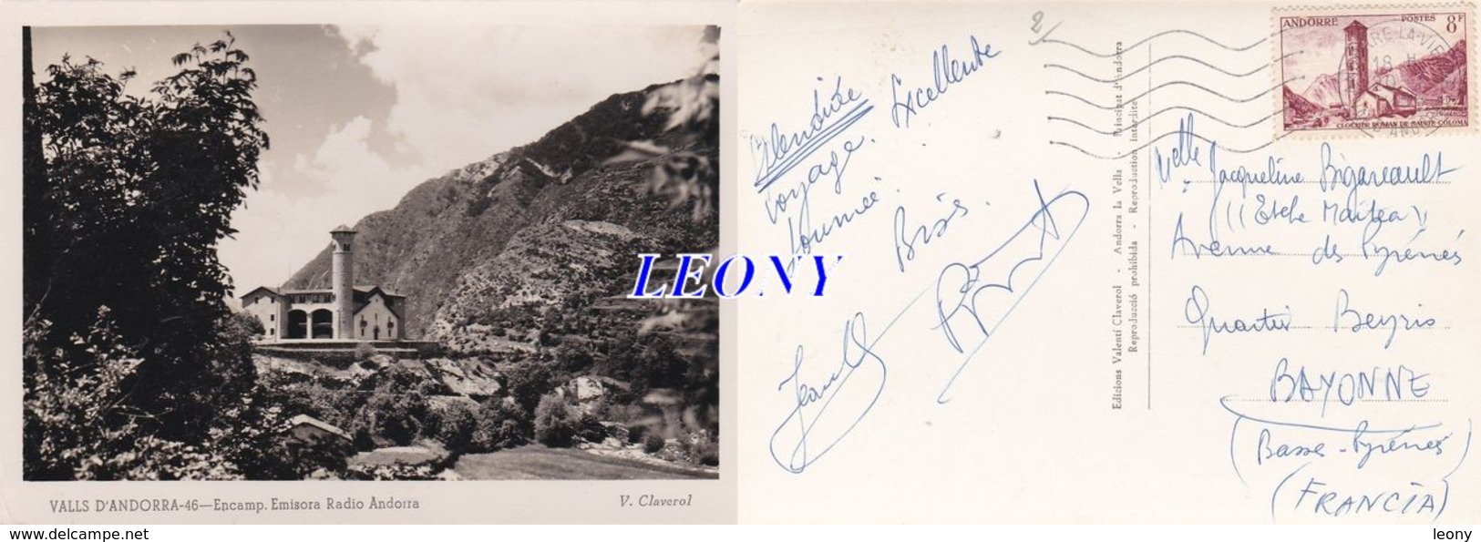 CPSM 10X15 Du VALLS D'ANDORRA - ENCAMP - EMISORA RADIO ANDORRA - 1956 - Andorre