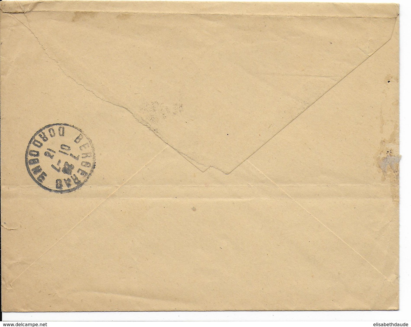 1913 - ENVELOPPE En FRANCHISE Du RECEVEUR PRINCIPAL Du DEPARTEMENT De La SEINE IND 10 => BERGERAC - Cartas Civiles En Franquicia