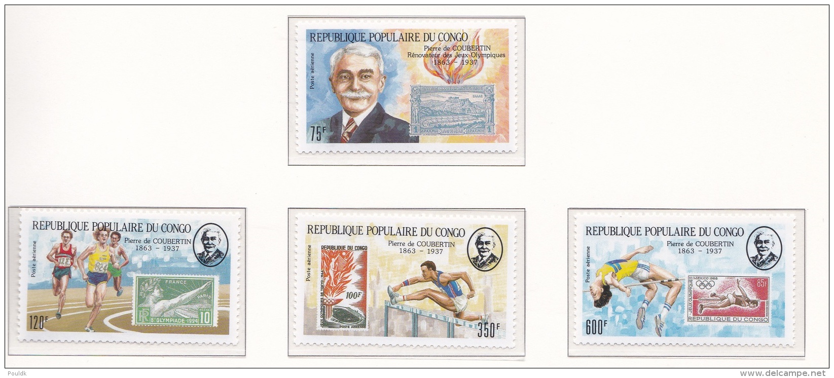 Congo Pierre De Coubertin - 4 Stamps MNH/**   (M9) - Otros & Sin Clasificación