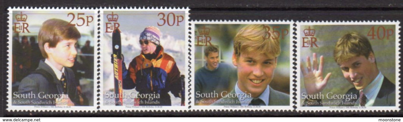 South Georgia 2000 Prince William's 18th Birthday Set Of 4, MNH, SG 315/8 - Falkland Islands