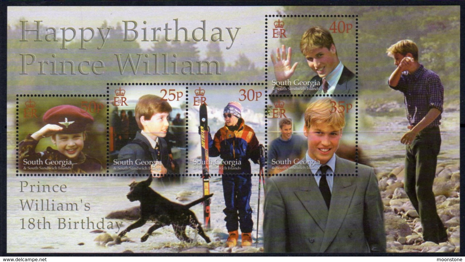 South Georgia 2000 Prince William's 18th Birthday MS, MNH, SG 319 - Falklandinseln