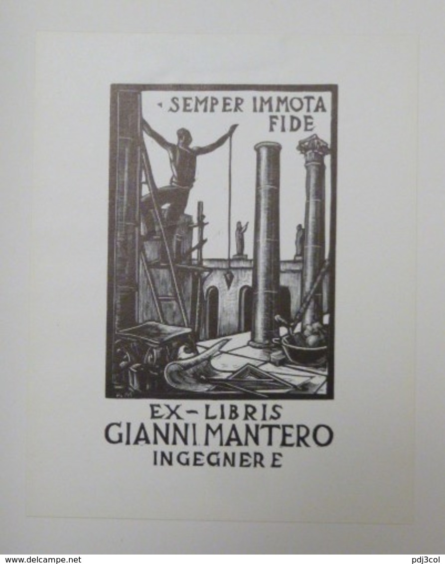 Ex-libris Illustré XXème - Italie - GIANNI MANTERO INGEGNERE - Ex-Libris