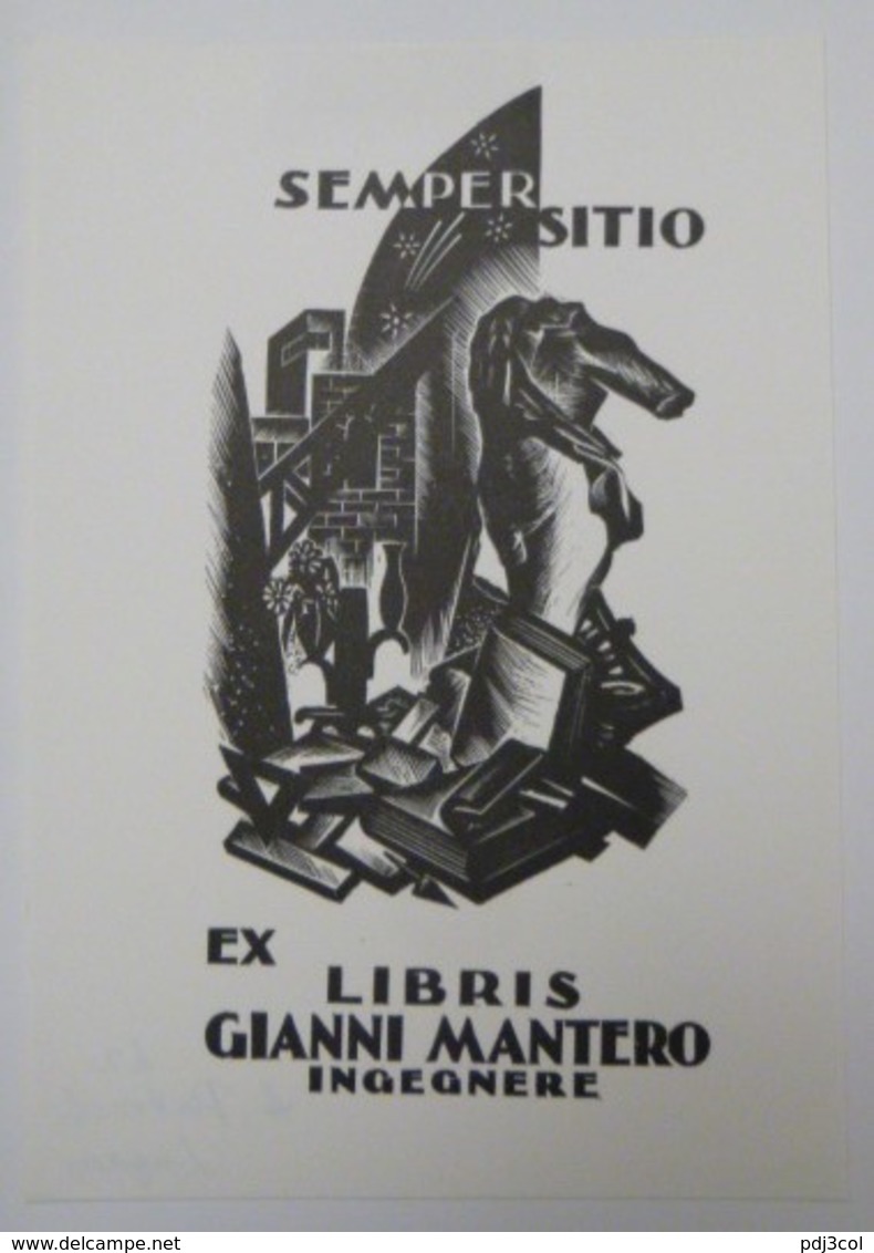 Ex-libris Illustré XXème - Italie - GIANNI MANTERO INGEGNERE - Ex-libris