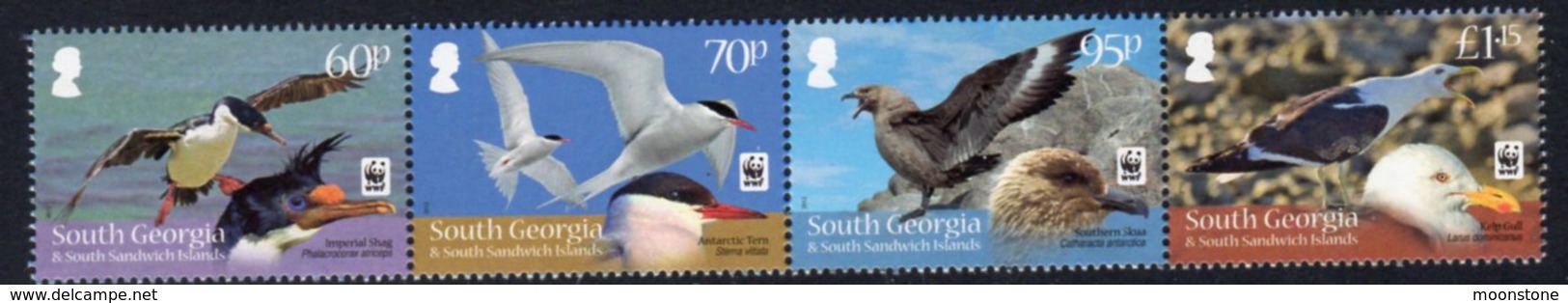 South Georgia 2012 Endangered Species, Seabirds Strip Of 4, MNH, SG 556/9 - Falkland Islands