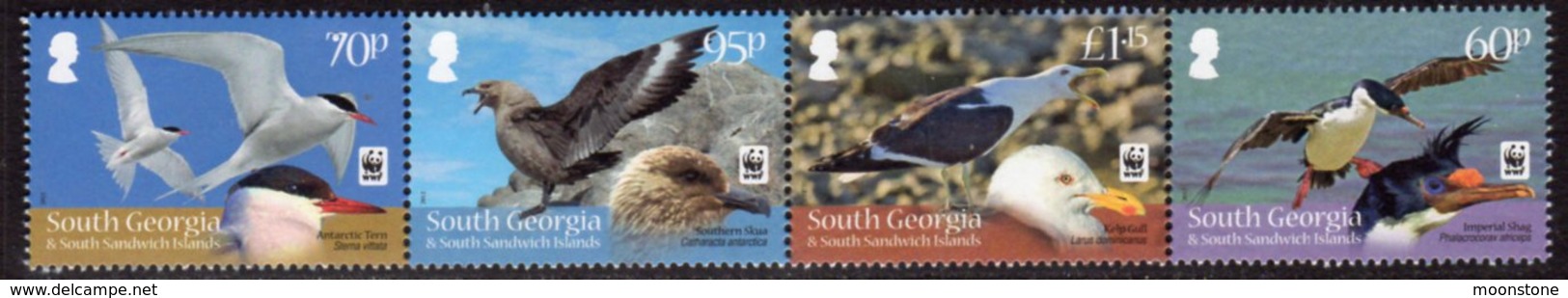 South Georgia 2012 Endangered Species, Seabirds Strip Of 4, MNH, SG 556/9 - Falkland Islands