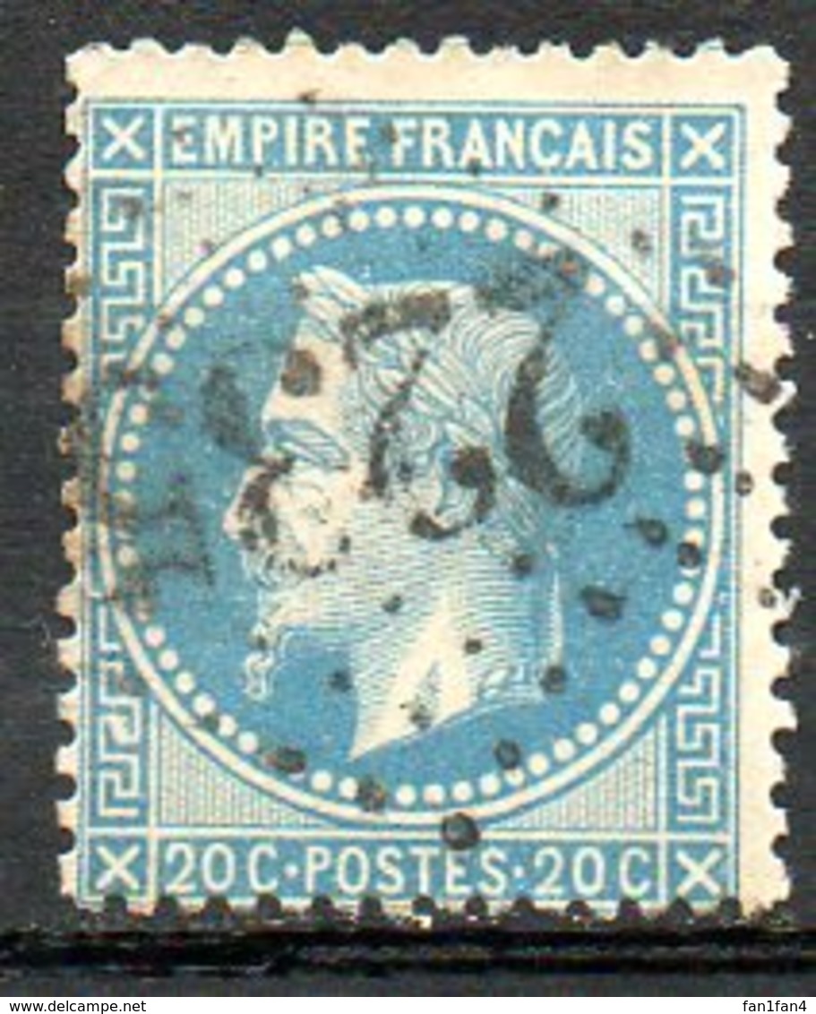 FRANCE - 1868 - Second Empire - Napoléon III Lauré - N° 29Ba - 20 C. Bleu Foncé - (Oblitération : Losange Gros Chiffres) - 1863-1870 Napoléon III Con Laureles