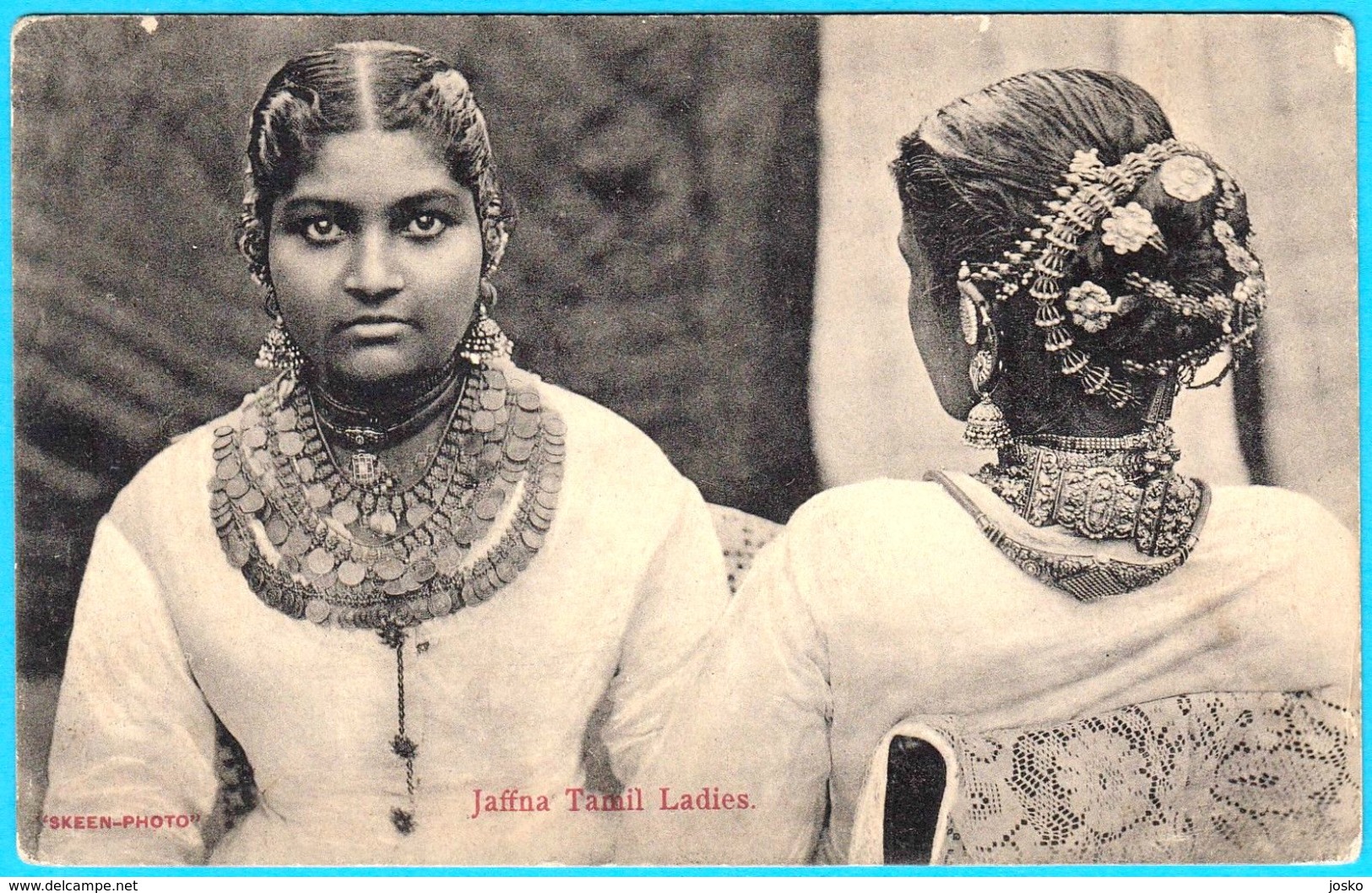 JAFFNA TAMIL LADIES - Sri Lanka ( Ceylon ) Vintage Postcard * Traditional Girls - Sri Lanka (Ceylon)