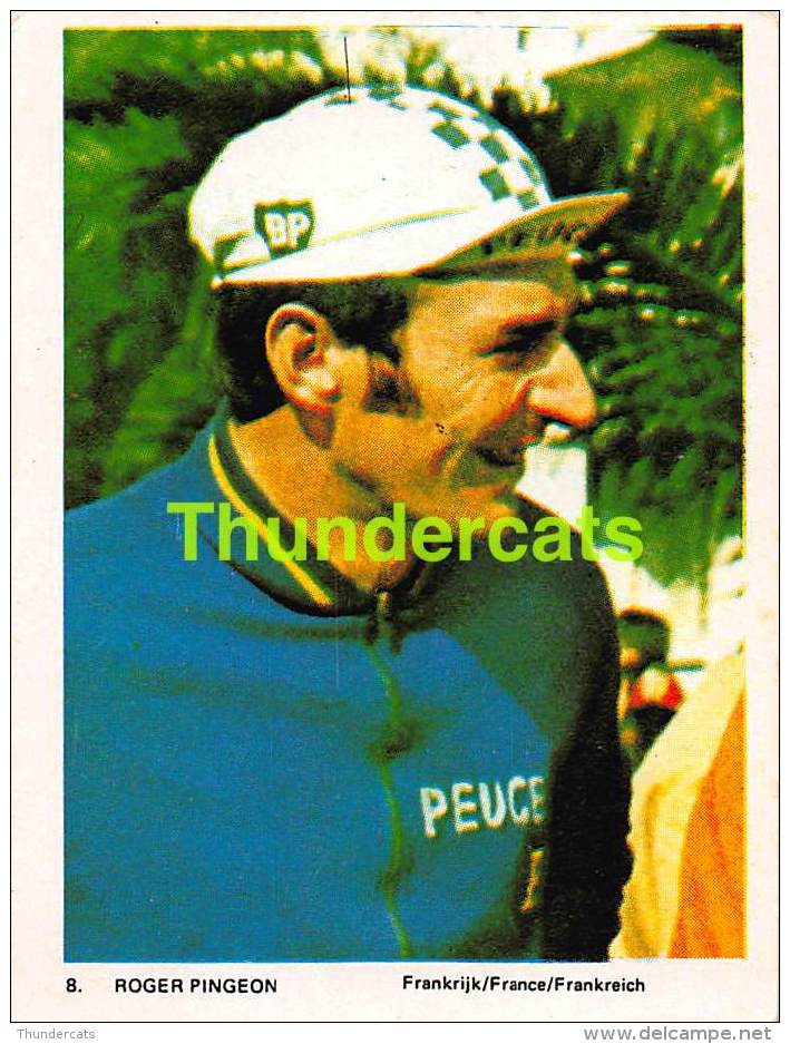 CHROMO VIGNETTE CYCLISME 8 Cm X 6 Cm No 8 ROGER PINGEON - Cyclisme