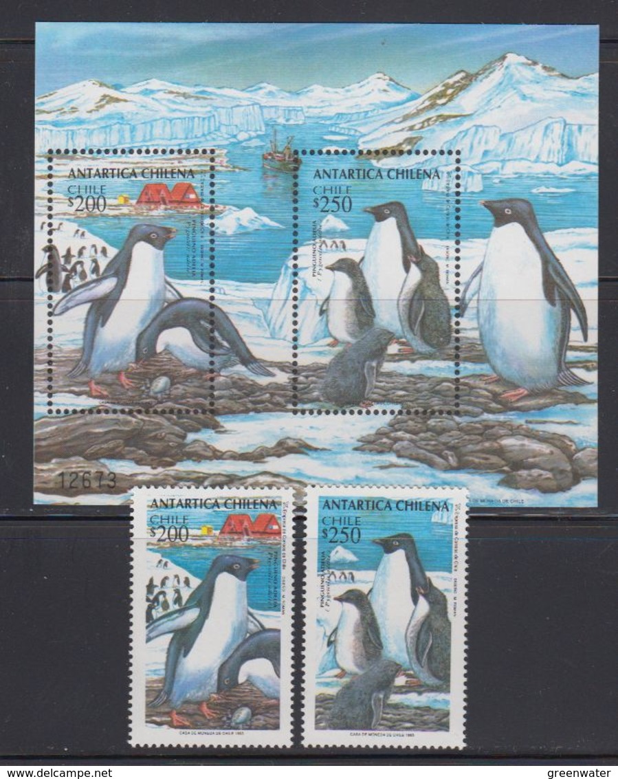 Chile 1993 Antarctica / Penguins 2v + M/s  ** Mnh (40974A) - Chili