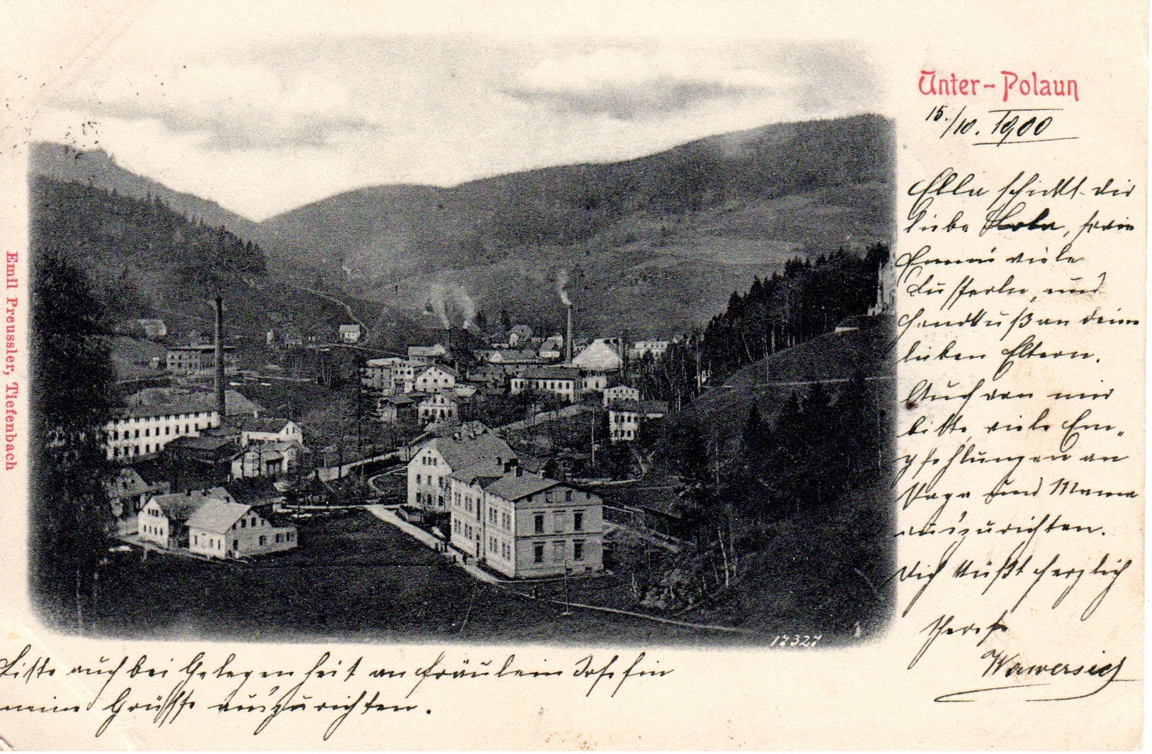 UNTER-POLAUN/POLUBNY, Isergebirge, Liberecky Kraj, Verlag Preussler Tiefenbach, 15.10.1900 - Czech Republic