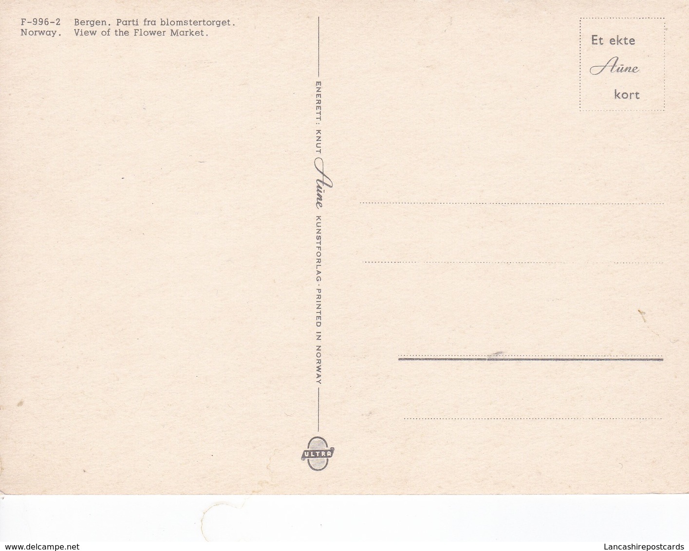 Postcard Bergen Parti Fra Blomstertorget View Of The Flower Market Norway [ Findus Van ] My Ref  B23163 - Norway