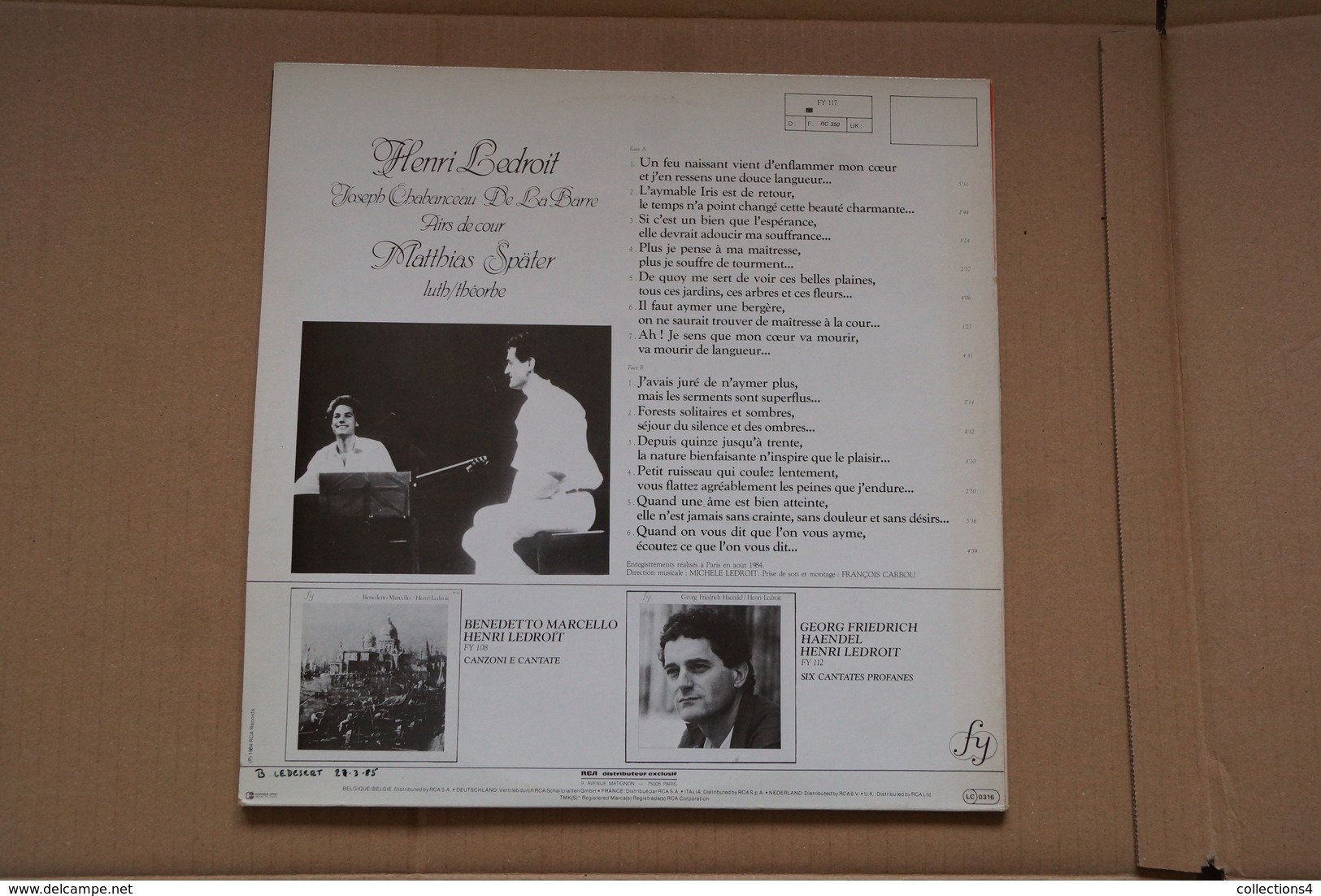 HENRI LEDROIT.JOSEPH CHABANCEAU DE LA BARRE RARE LP DE 1984 VALEUR ++  BAROQUE - Classique