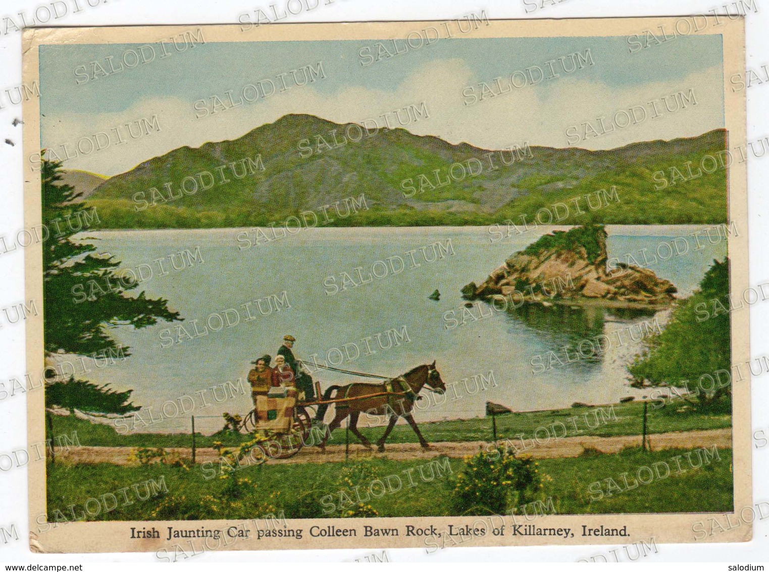 Ireland - Irish Jaunting Car Passing Colleen Bawn Rock Lakes Of Killarney - Altri & Non Classificati