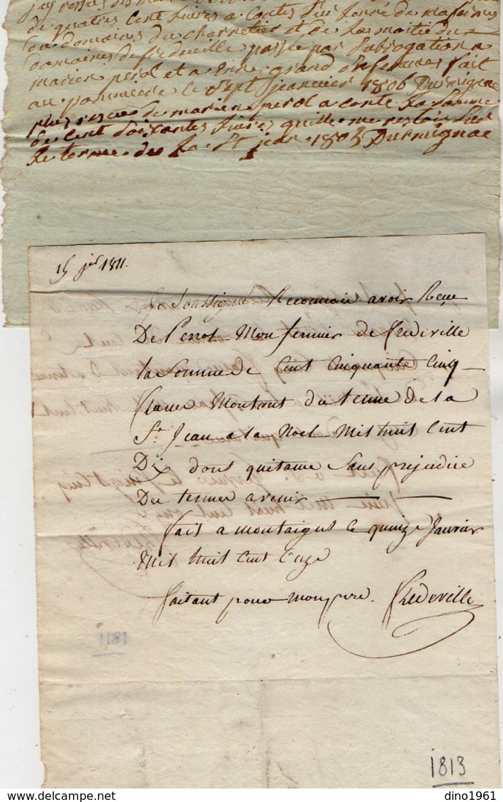 VP13.146 - Lot De 26 Documents Concernant Mr George De FREDEVILLE à MONTAIGUT - EN - COMBRAILLE ( 63 ) - Manuscrits