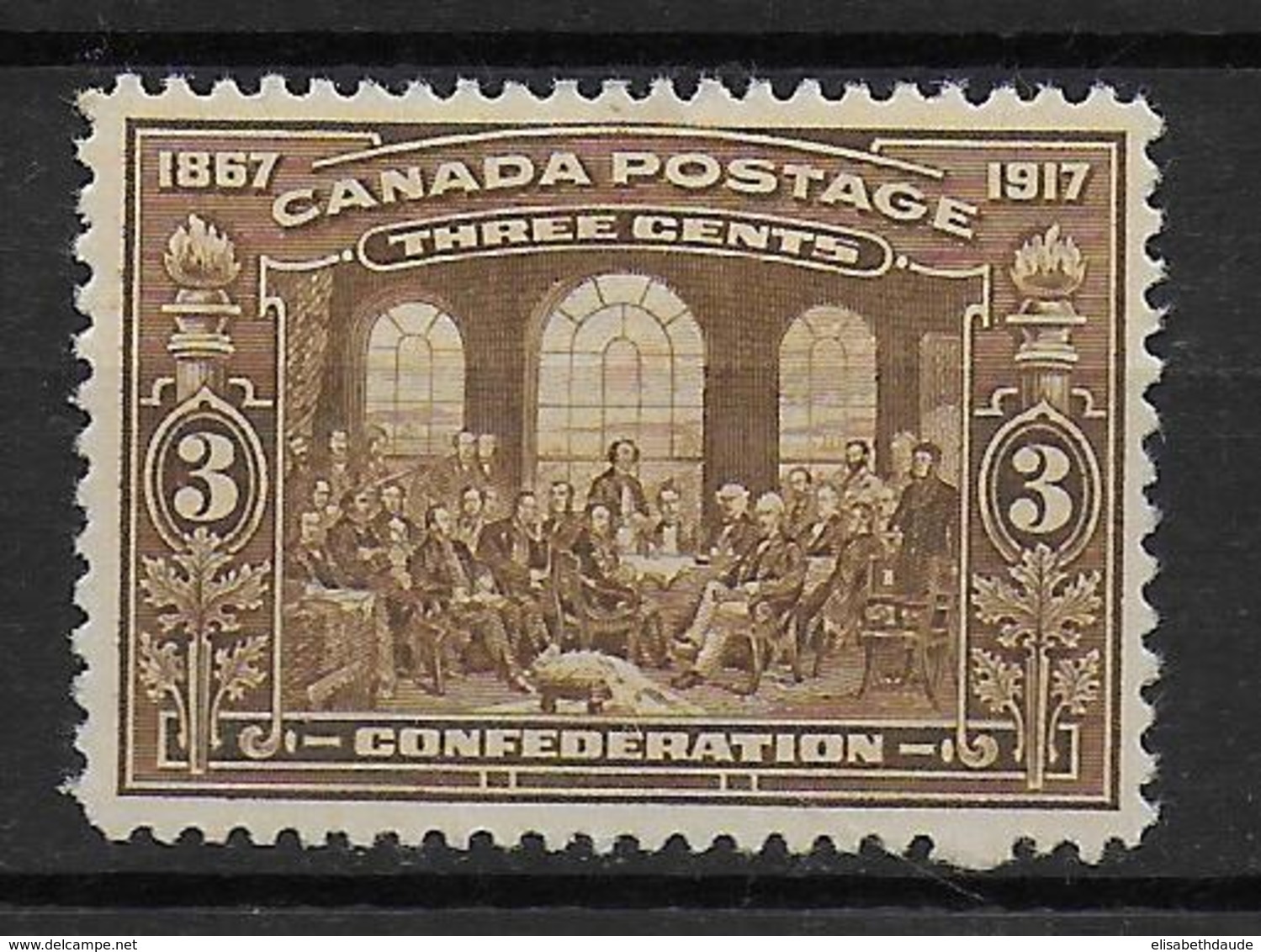 CANADA - 1917 - YVERT N° 107 * MLH - CHARNIERE LEGERE - COTE = 35 EUR. - - Ungebraucht