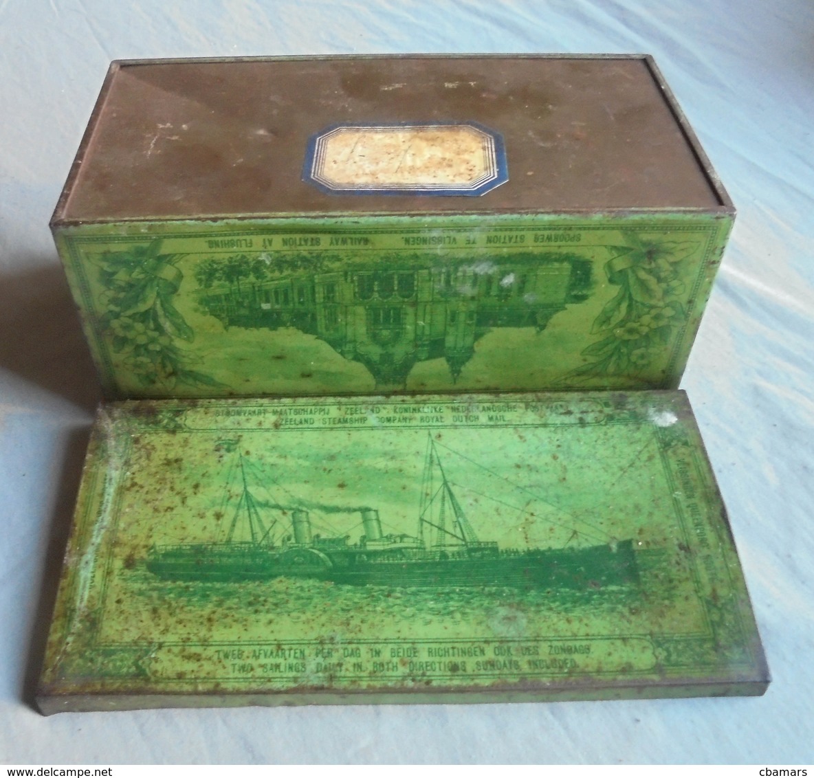 Very Rare Empty Tin Can For 100  Sigars C1890 Nederland  Measures Approx. 22 X 11 X 9 Cm GC  (2 Scans ) - Empty Cigar Cabinet