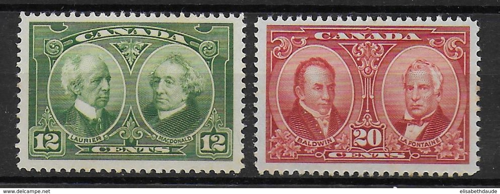 CANADA - 1927 - YVERT N° 127/128 ** TRES LEGERES ROUSSEURS - COTE = 35 EUR. - - Unused Stamps