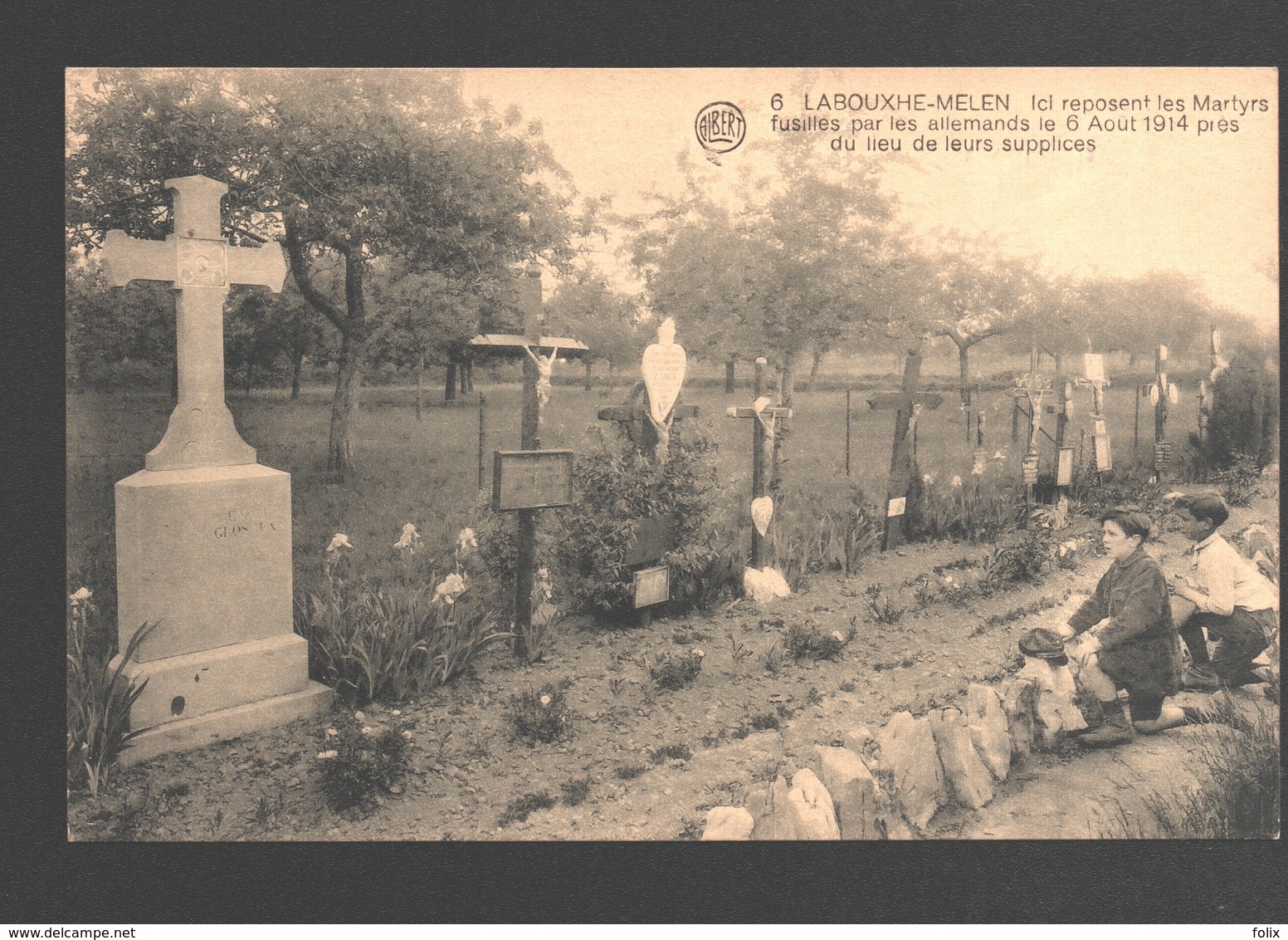 Labouxhe-Melen - Ici Reposent Les Martyrs Fusillés Par Les Allemands Le 6 Août 1914... - Animée - Enfants - Soumagne