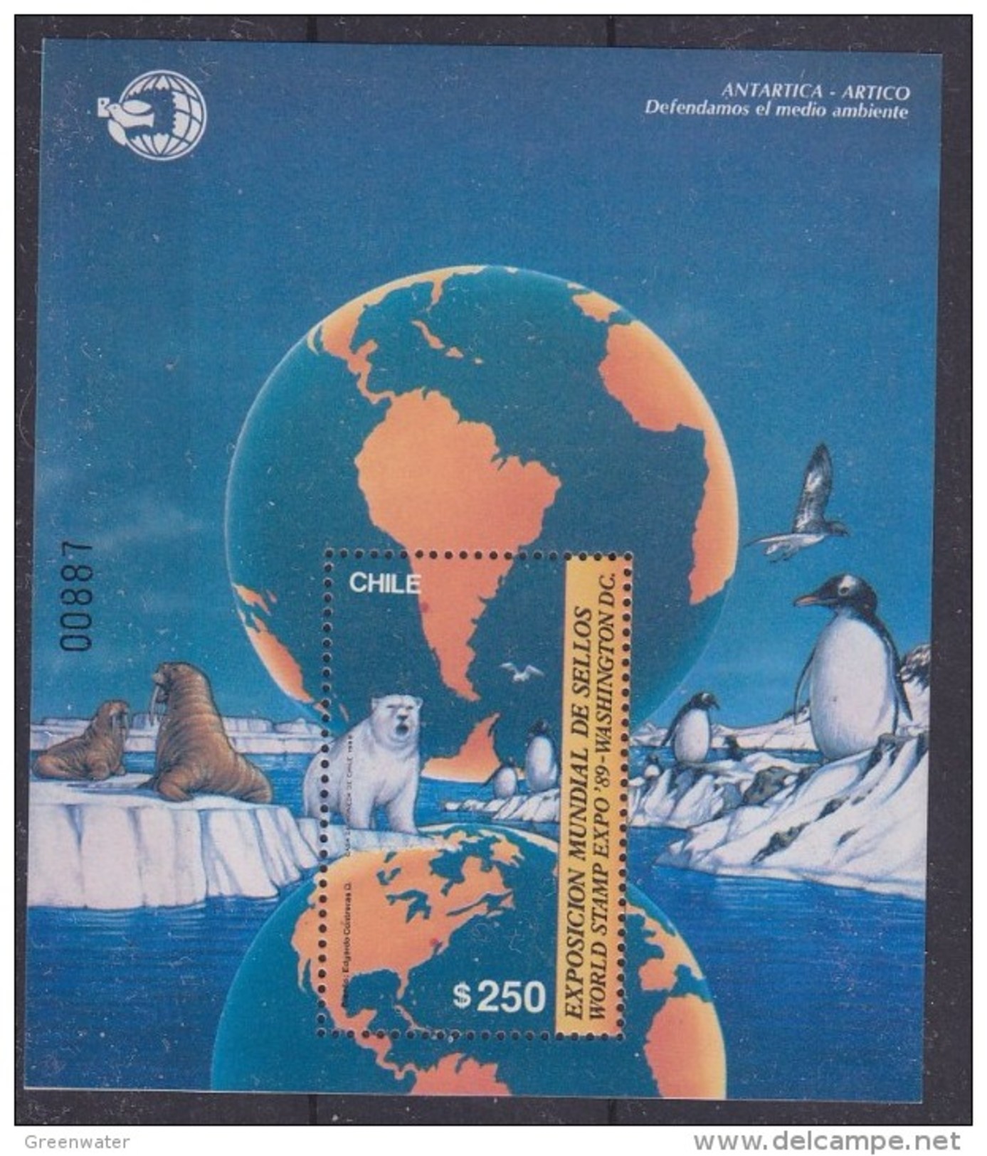 Chile 1989 World Expo Washington / Antarctica M/s ** Mnh (40975B) - Chili