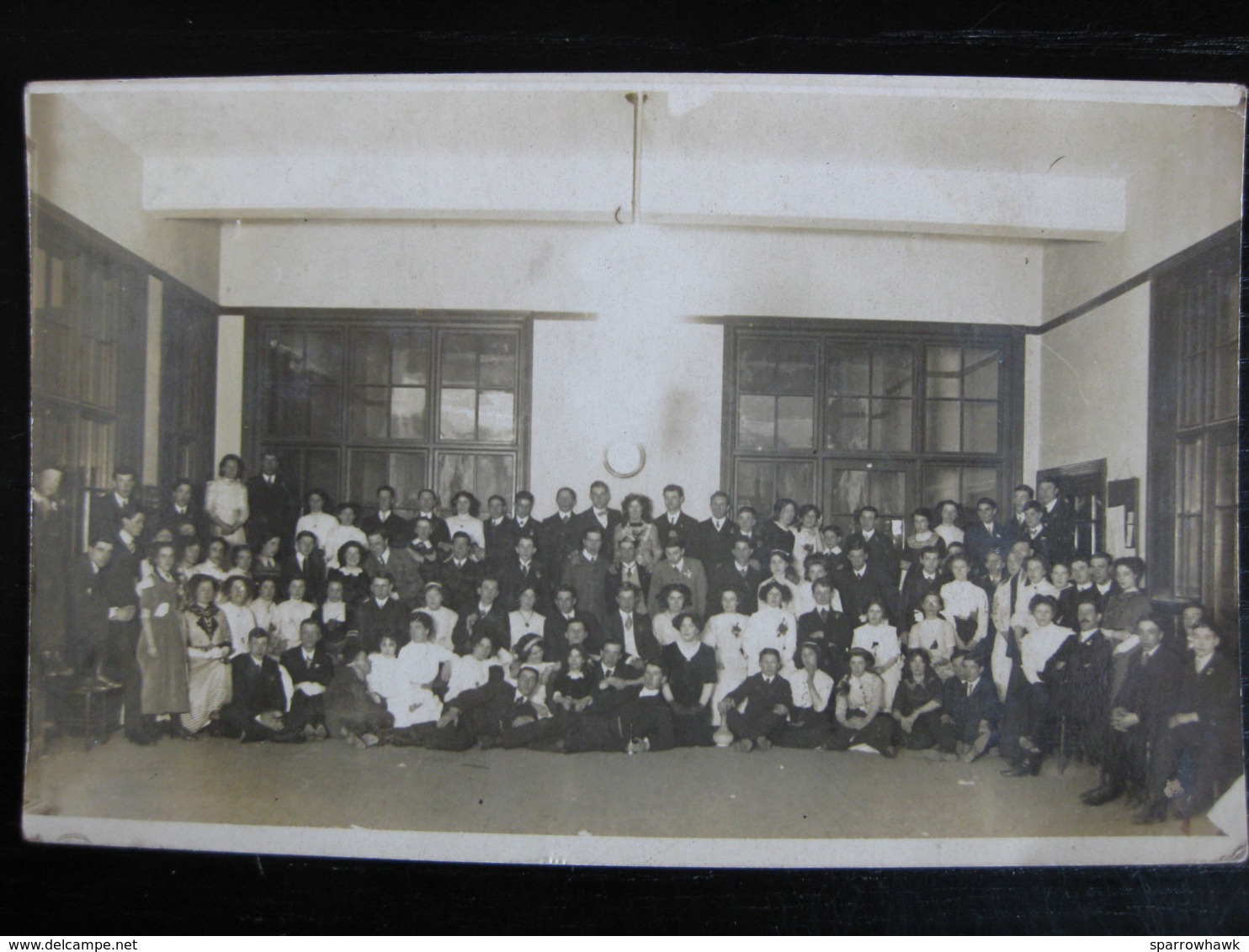 Large Party In Hall - Posted Barry Glamorgan - Cardiff Photographer - RP - 1912 - Glamorgan