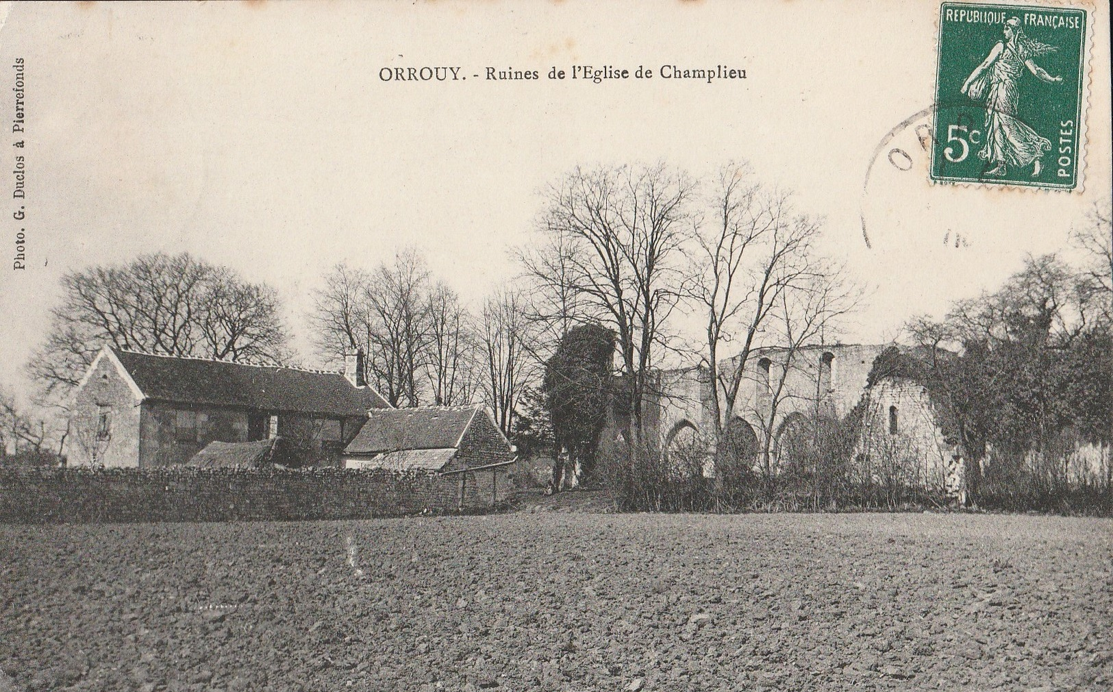 60   ORROUY  :  RUINES  DE  L' EGLISE  DE  CHAMPLIEU  . - Autres & Non Classés