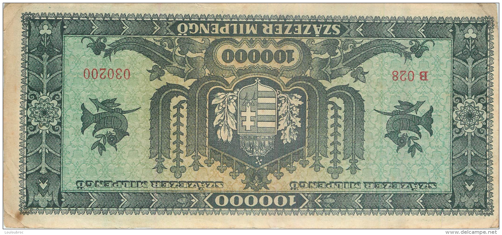 BILLET HONGRIE 1946 100000 SZAZEZER MILPENGO - Ungarn