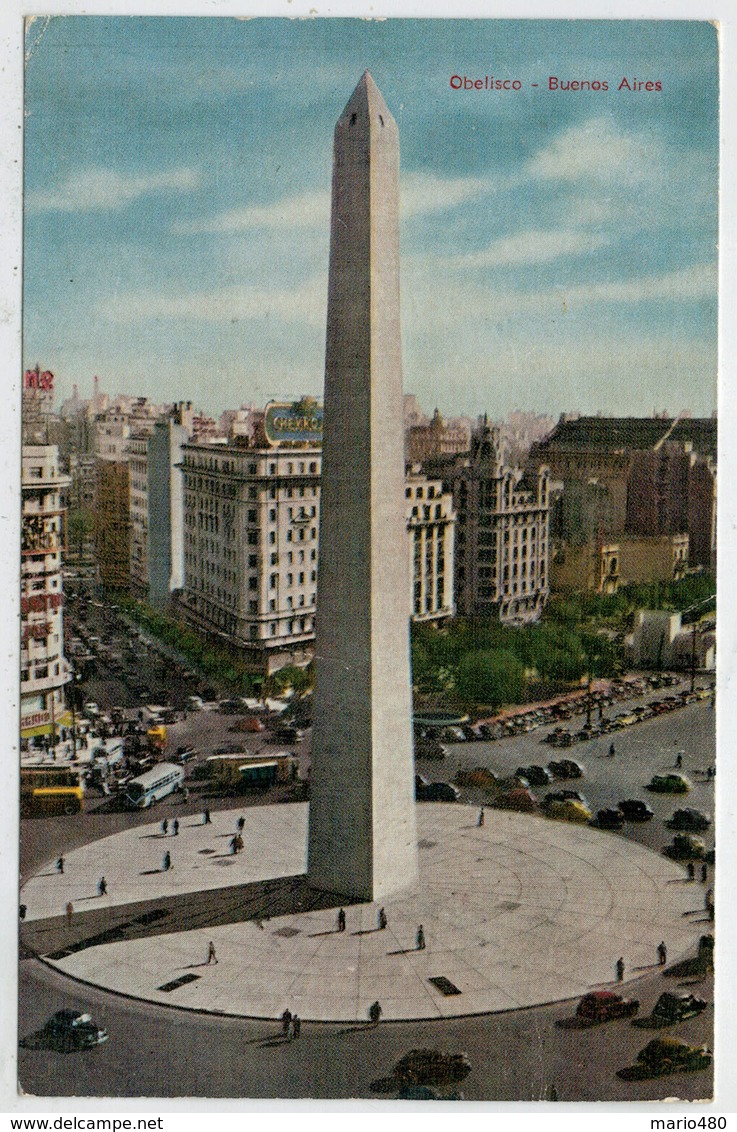 OBELISK, ON 9th OF JULY AVENUE  --BUENOS AIRES  BUENOS  AIRES            2 SCAN      (VIAGGIATA) - Argentina