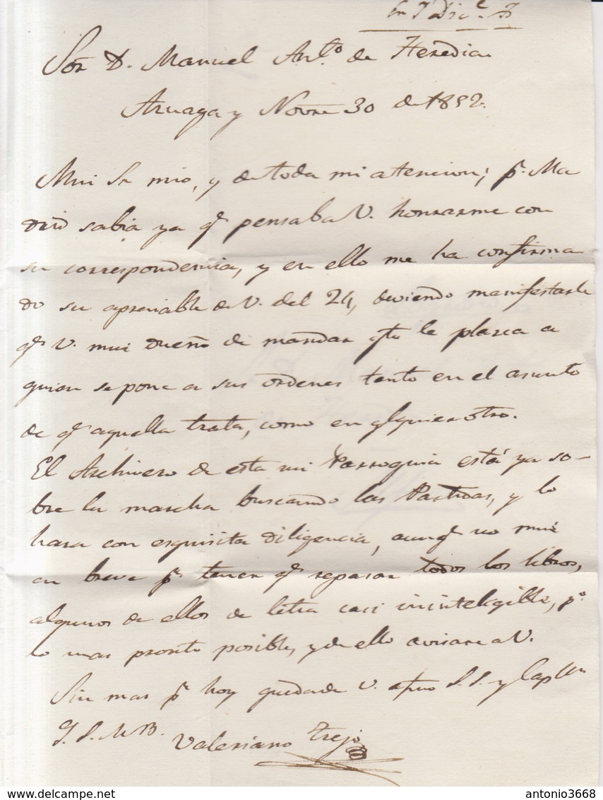 Prefilatelia Año 1852 Carta  Azuaga A Alfaro   Marcas   Amarilla Azuaga Extremadura Baja RARA - ...-1850 Préphilatélie