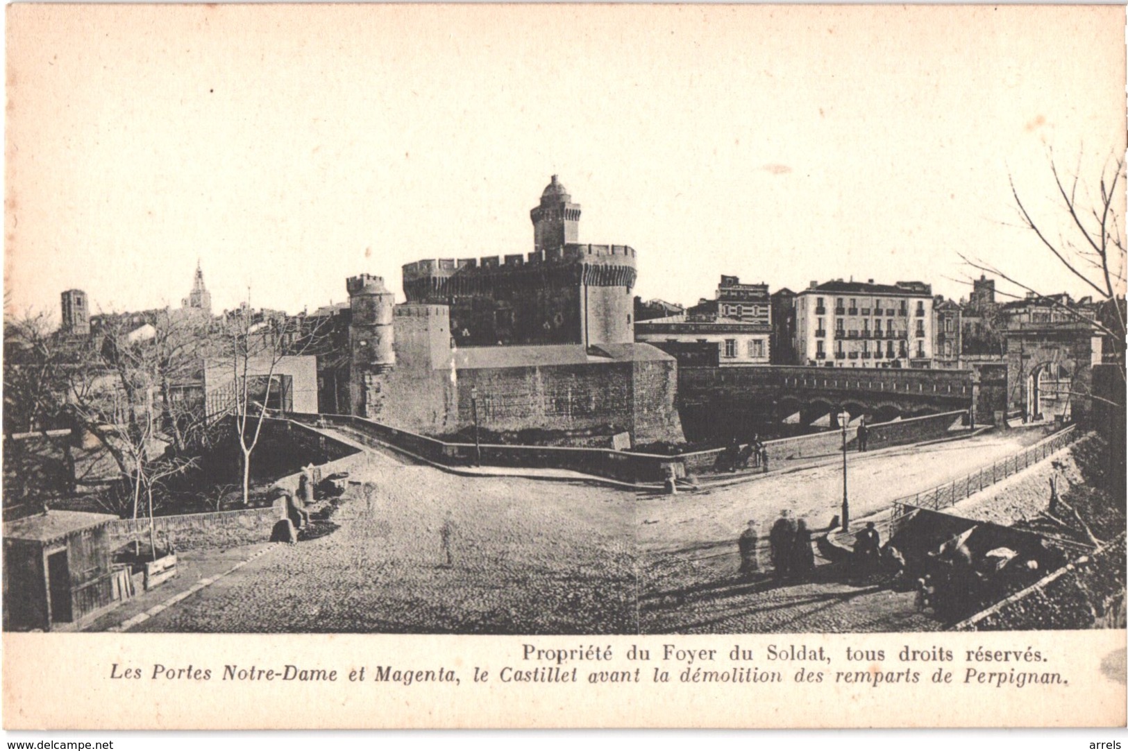 FR66 PERPIGNAN - Foyer Du Soldat - Porte Notre Dame Et Magenta - Castillet Avant La Démolition Des Remparts - Belle - Perpignan