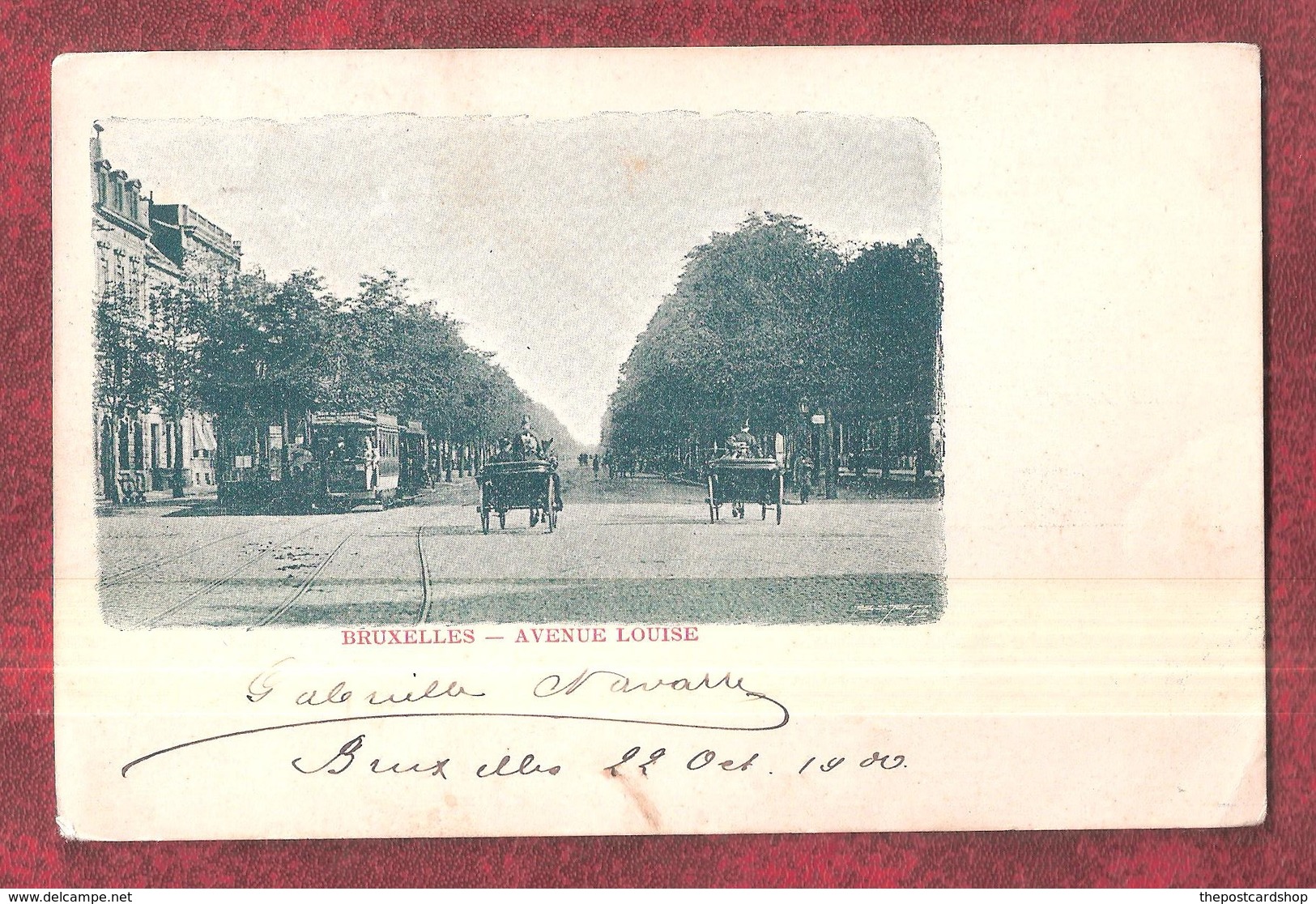 BRUXELLES AVENUE LOUISE TRAMWAY USED 1900 GOOD POSTMARK UNDIVIDED BACK - Lanen, Boulevards