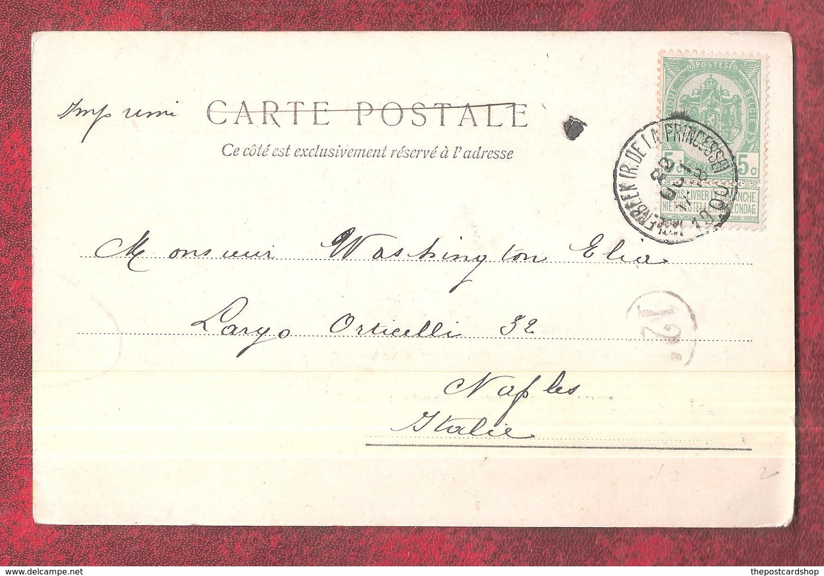 BRUXELLES AVENUE LOUISE TRAMWAY USED 1900 GOOD POSTMARK UNDIVIDED BACK - Corsi