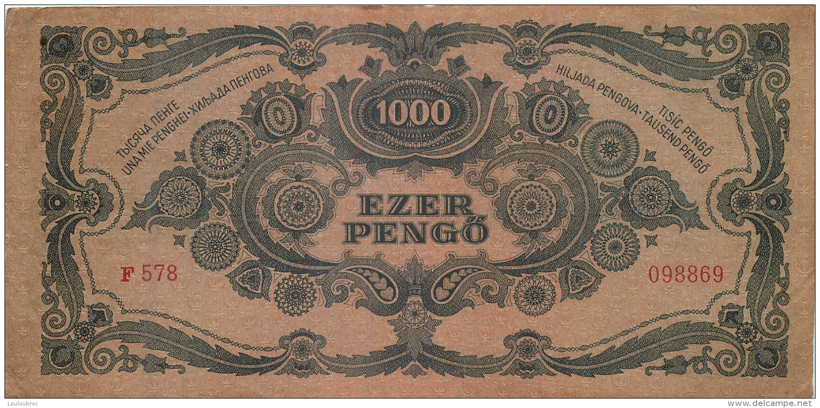 BILLET   HONGRIE 1945  1000 EZER PENGO - Hungary