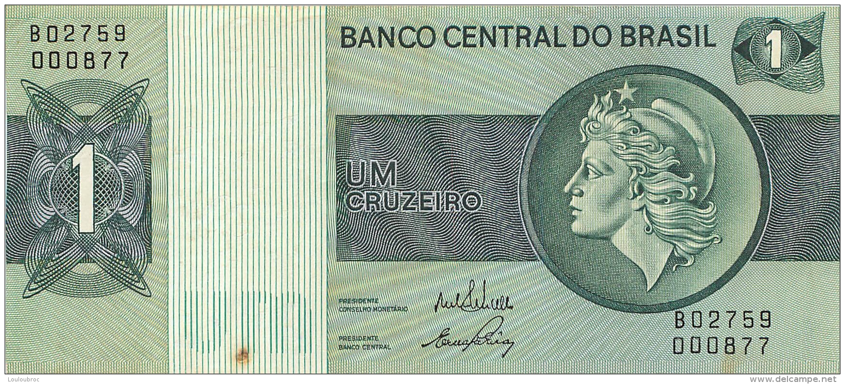 LOT DE 4  BILLETS   BRASIL BRESIL 1  UM  CRUZEIRO - Brasil