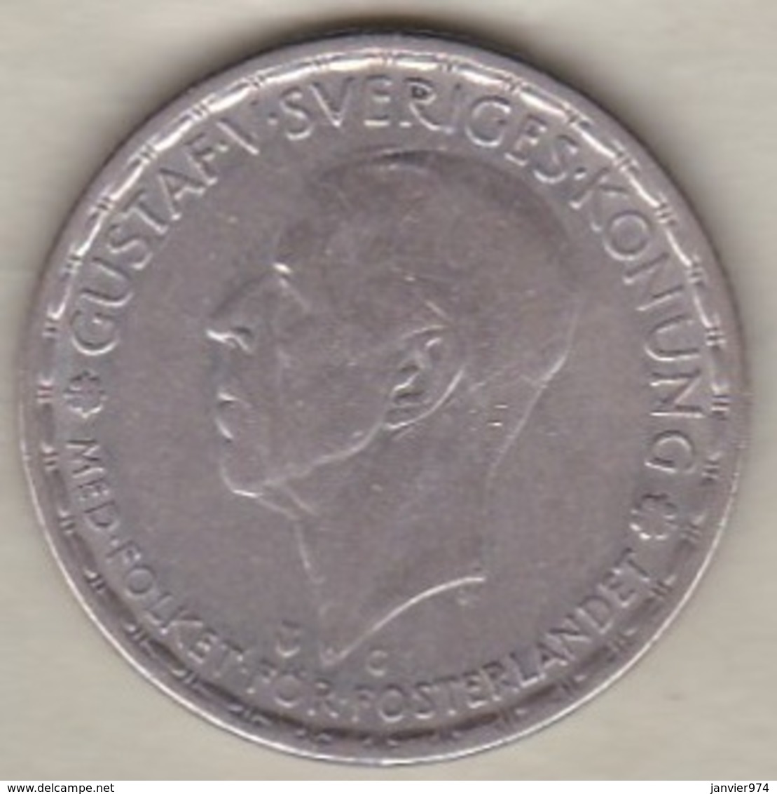 Sweden 1 Krona 1942 G Gustaf V , En Argent . KM# 814 - Sweden