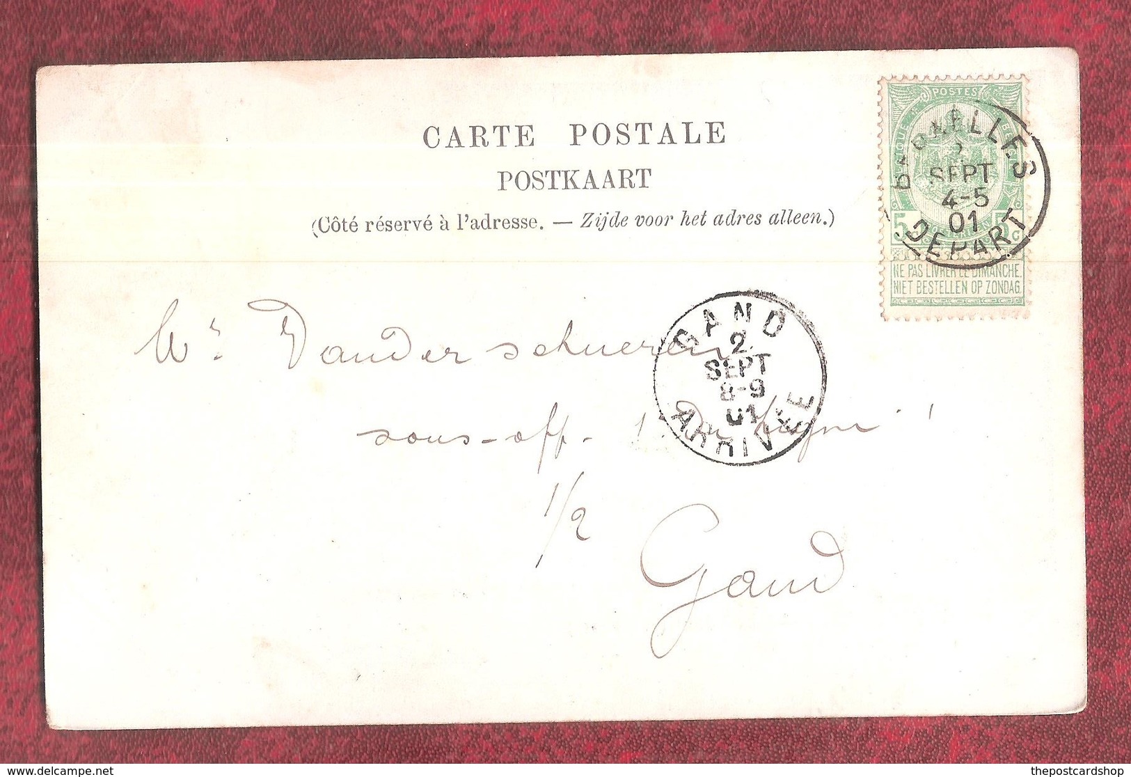 Bruxelles Le Senat Interieur 2 Scans PRECURSOR USED 1901 TWO POSTMARKS BRUXELLES & GAND - Monuments