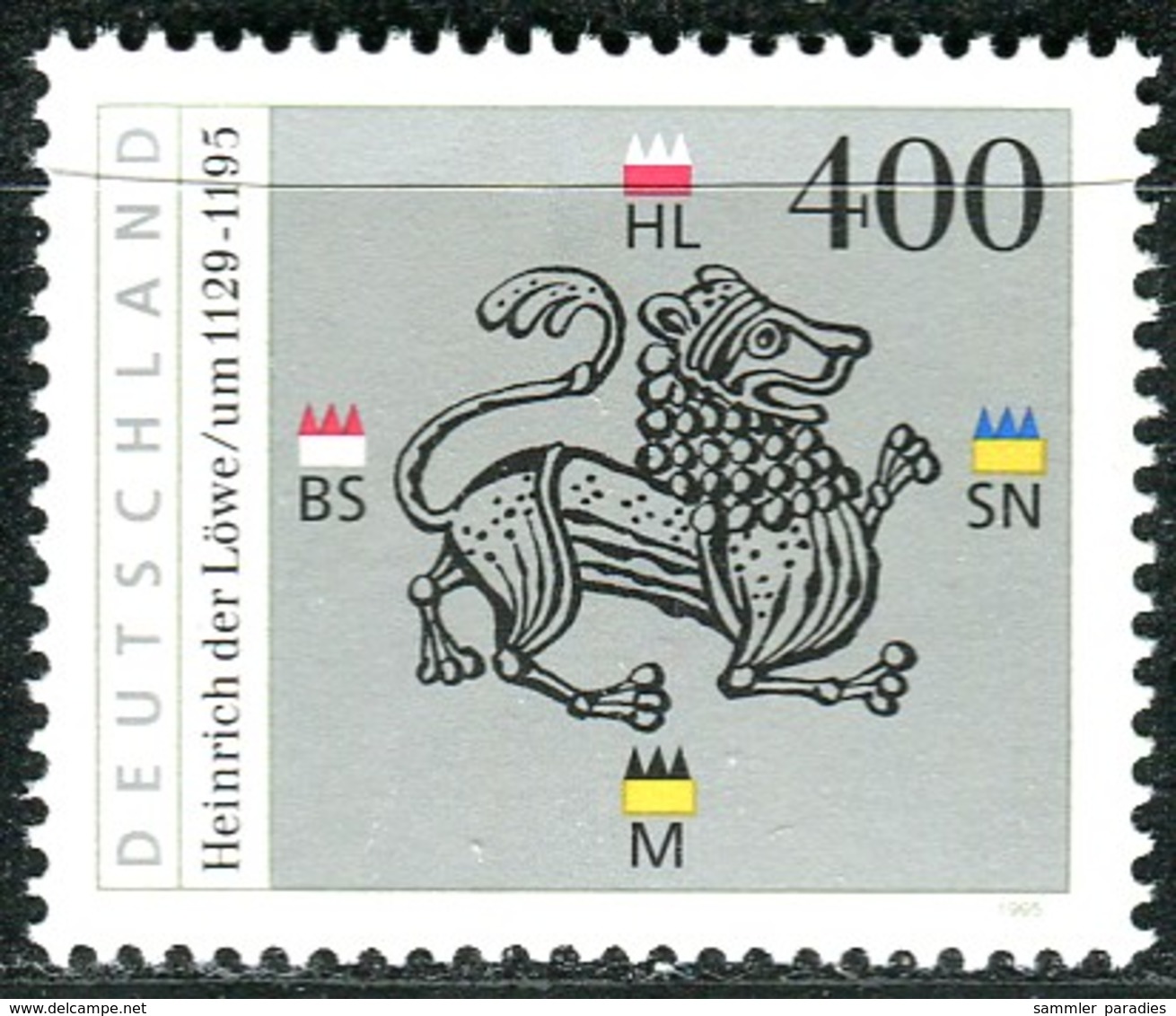 BRD - Mi 1805 - ** Postfrisch (C) - 400Pf     Heinrich Dem Löwen - Unused Stamps