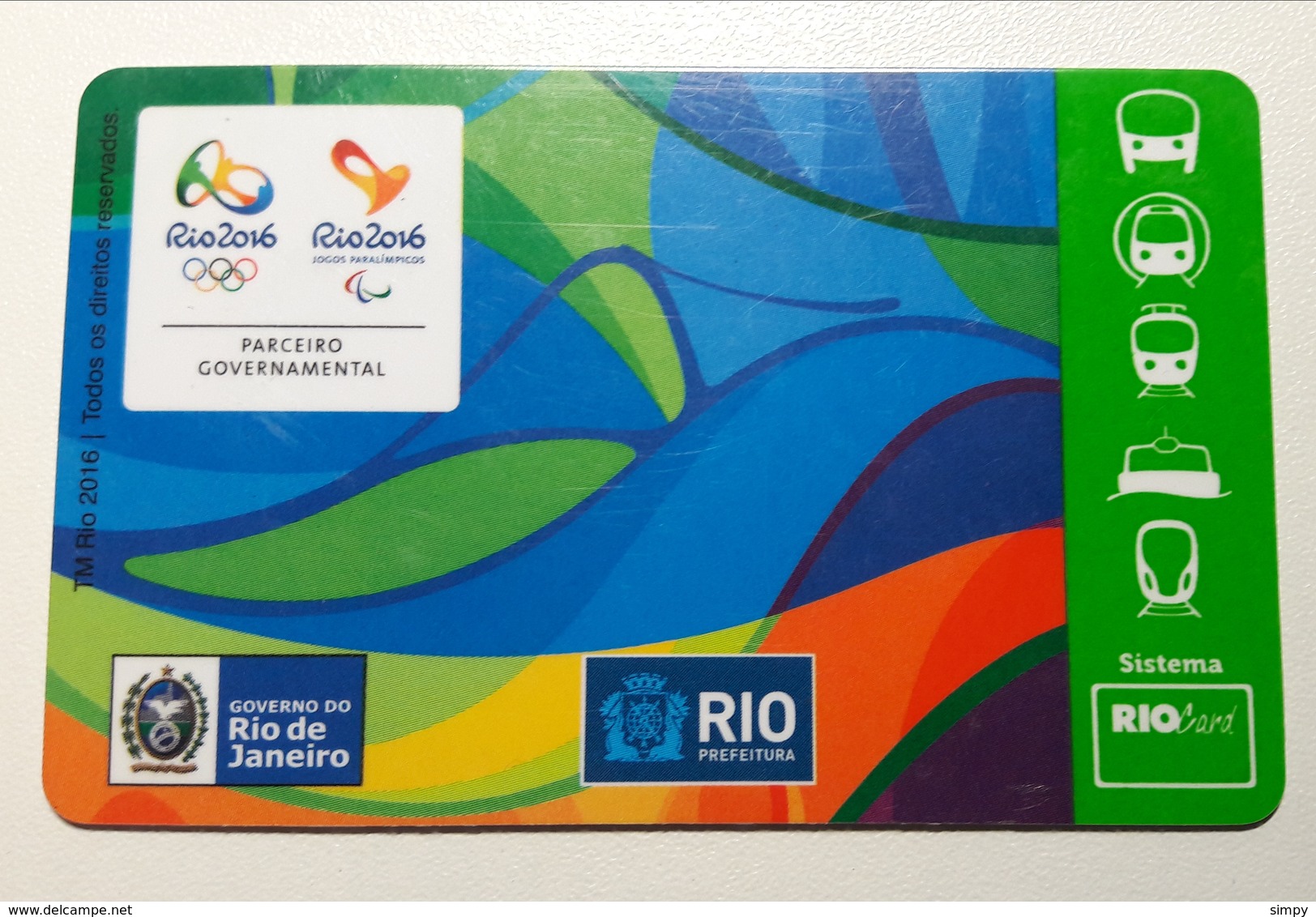 Bus Metro Train Boat Olympic Games  Rio 2016 Brasil Used Ticket Plastic Card - Altri & Non Classificati