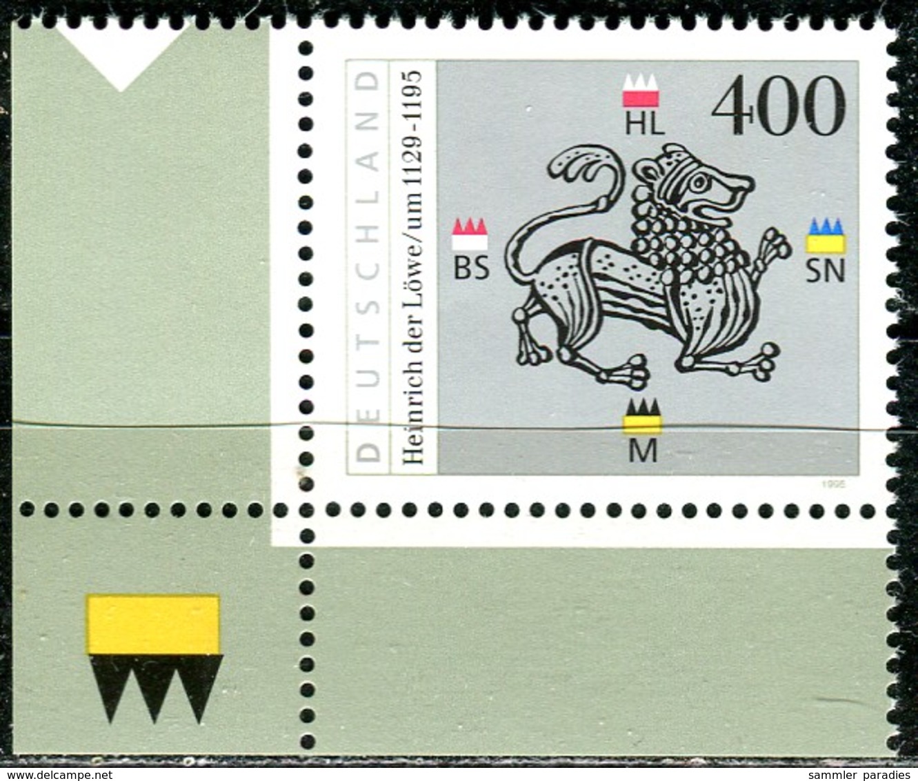 A12-36-4) BRD - Mi 1805 ECKE LIU - ** Postfrisch (B) - 400Pf     Heinrich Dem Löwen - Ungebraucht