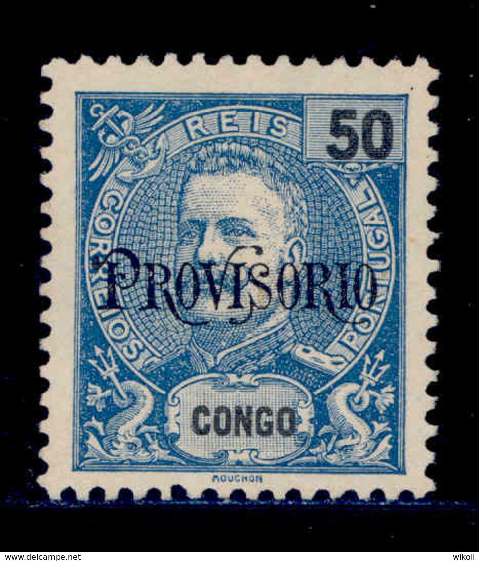 ! ! Congo - 1902 King Carlos 50 R OVP "Provisorio" - Af. 44 - No Gum - Congo Portuguesa